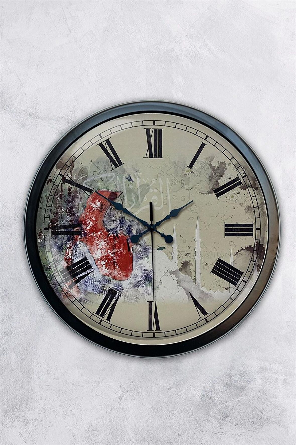 40 Cm Siyah Metal Dekoratif Duvar Saati