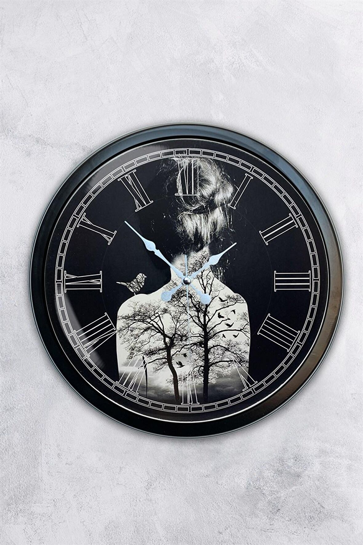 40 Cm Siyah Metal Dekoratif Duvar Saati