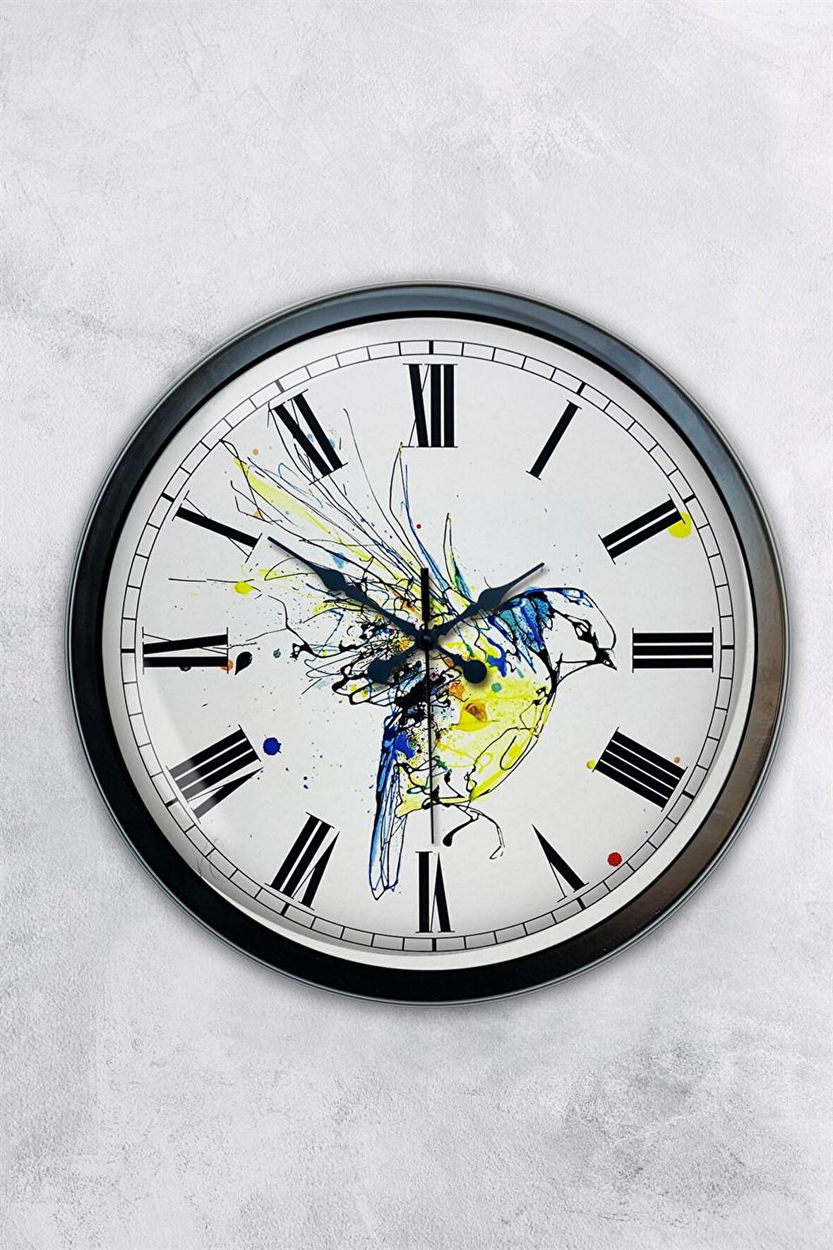 40 Cm Siyah Metal Dekoratif Duvar Saati