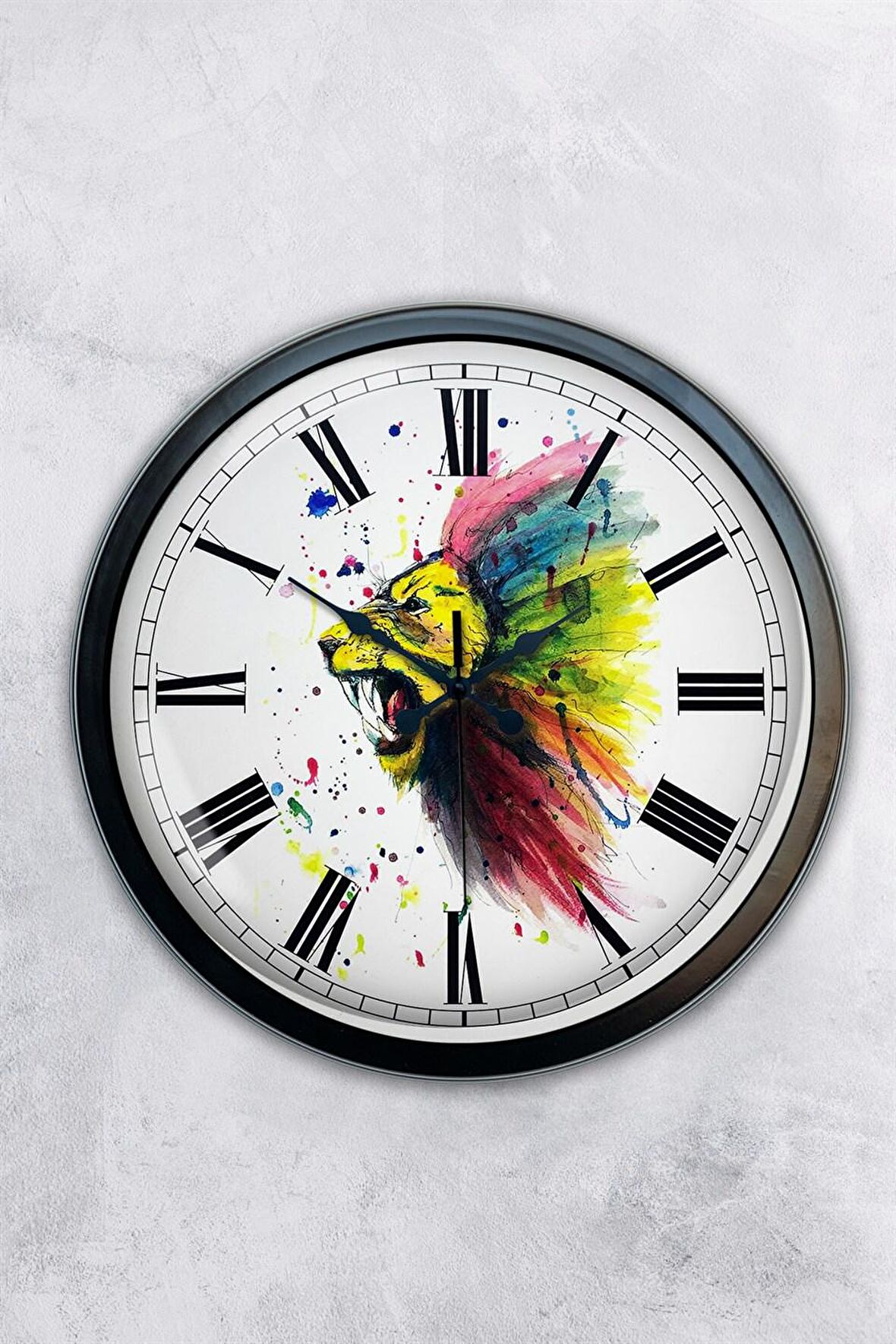 40 Cm Siyah Metal Dekoratif Duvar Saati