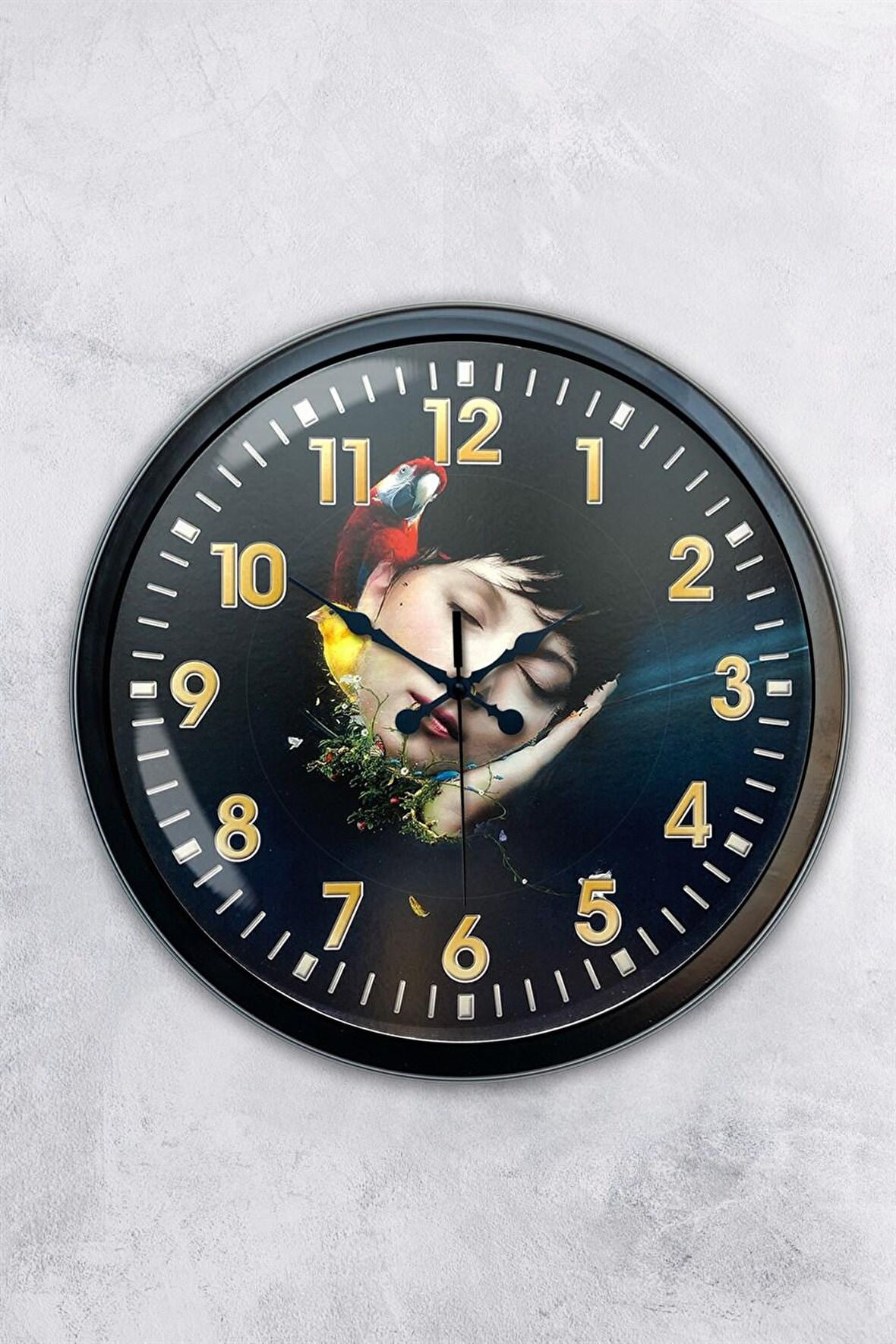 40 Cm Siyah Metal Dekoratif Duvar Saati