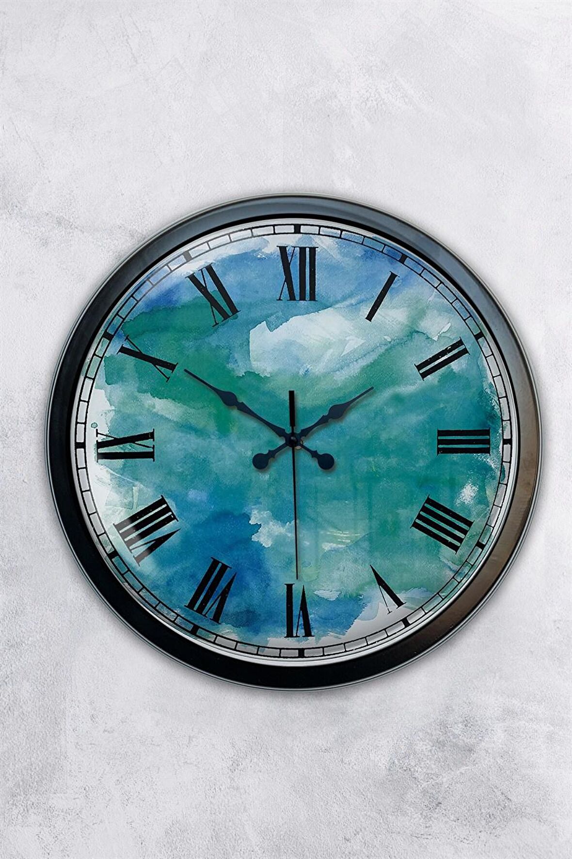 40 Cm Siyah Metal Dekoratif Duvar Saati