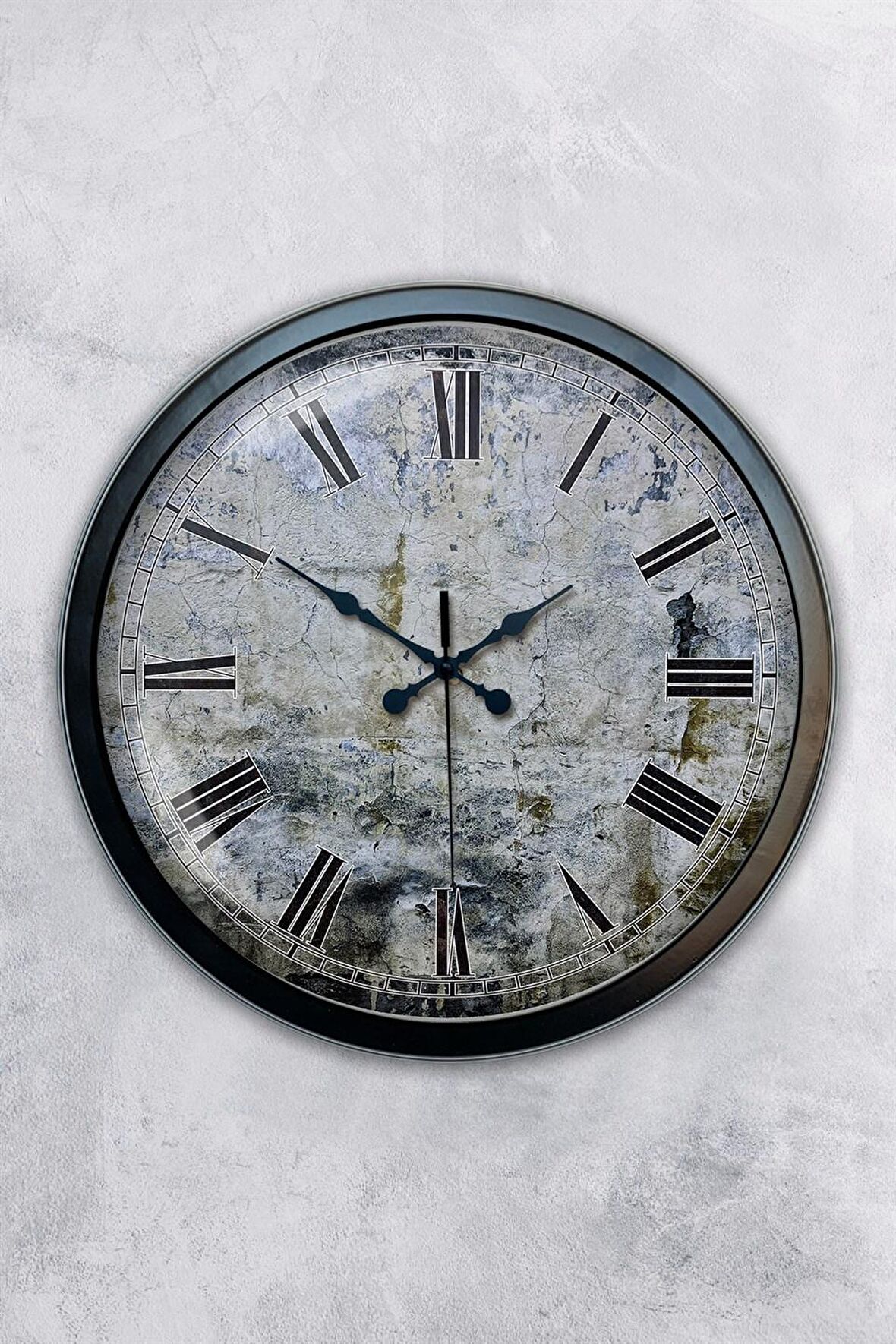 40 Cm Siyah Metal Decorative Duvar Saati