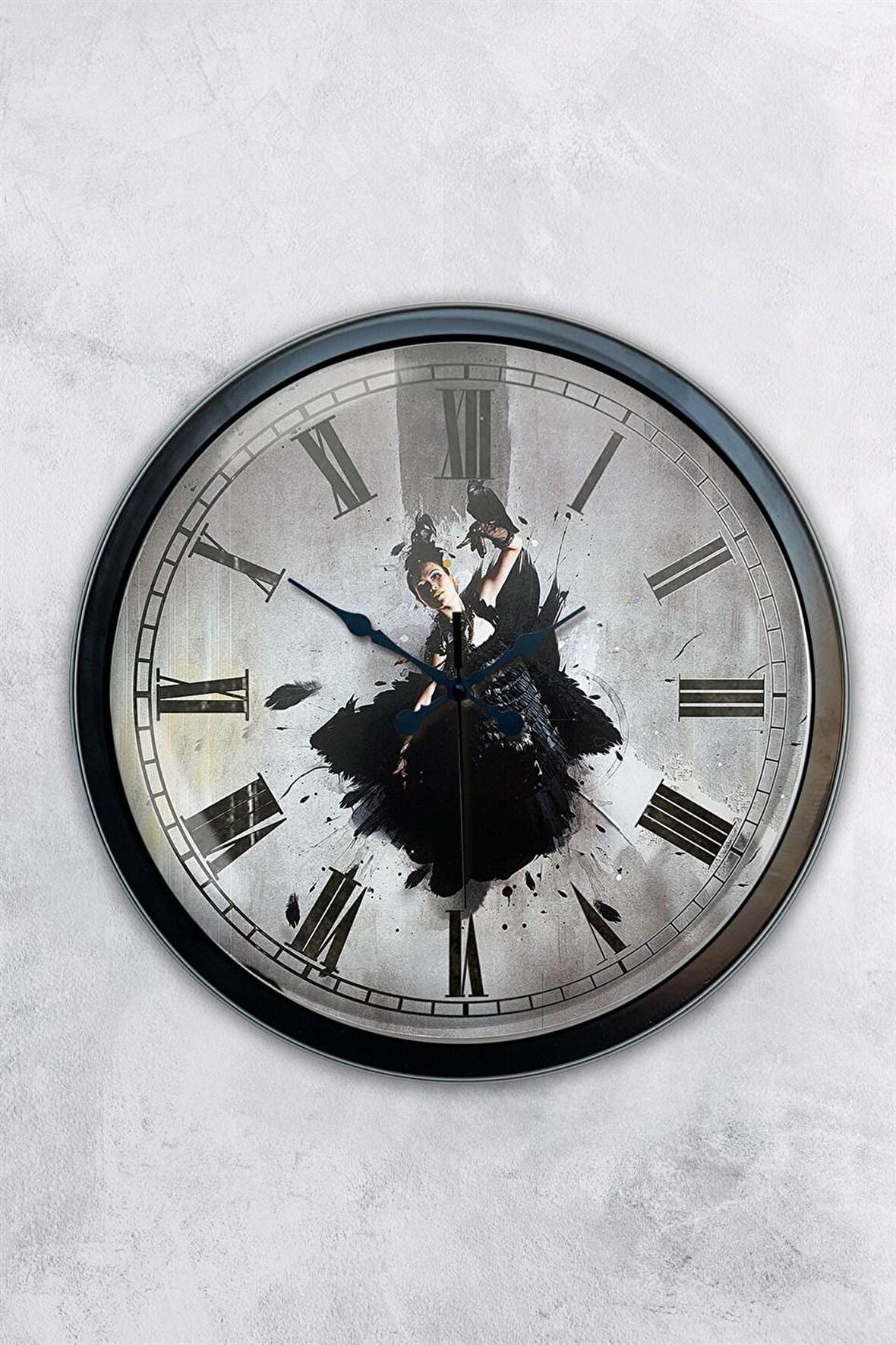 40 Cm Siyah Metal Dans Duvar Saati