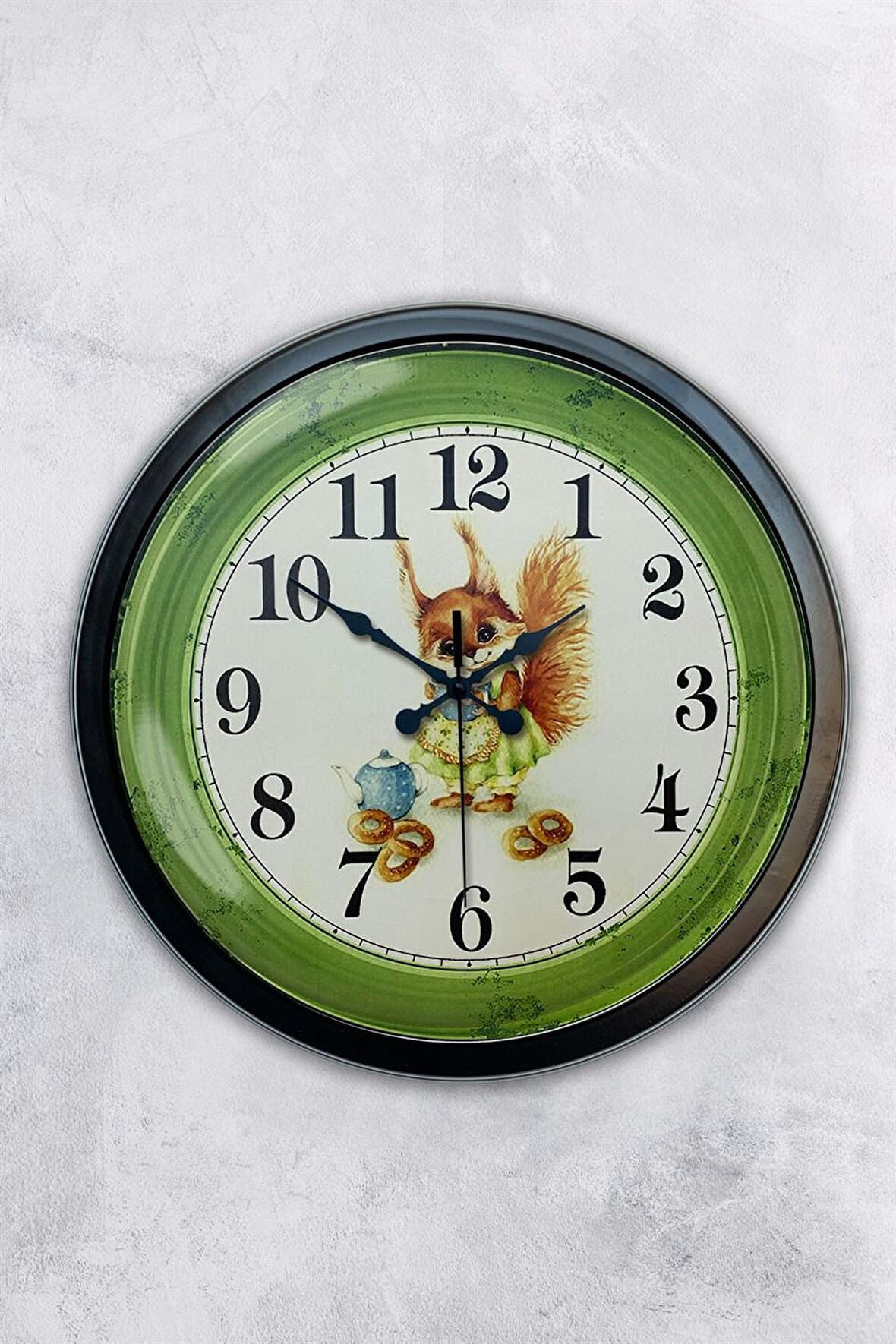 40 Cm Siyah Metal Çocuk Duvar Saati