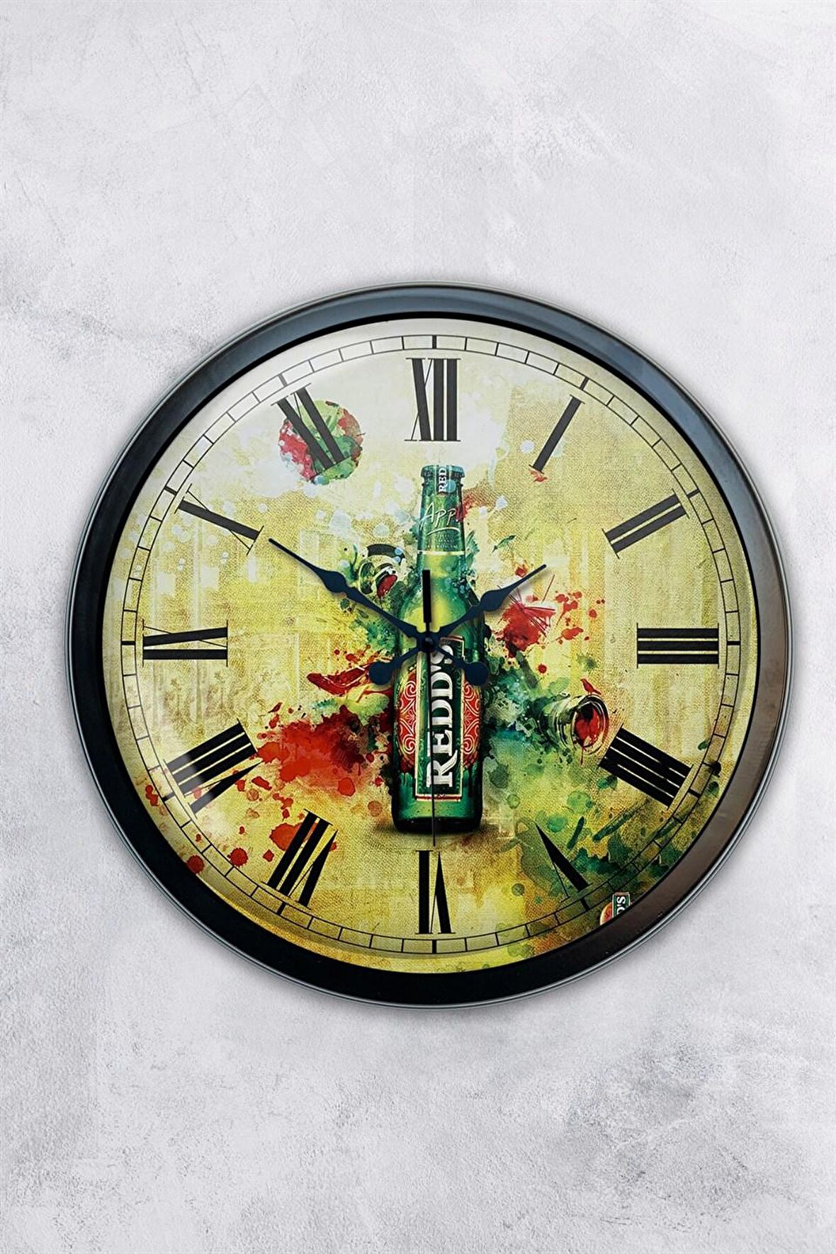 40 Cm Siyah Metal Clup Duvar Saati