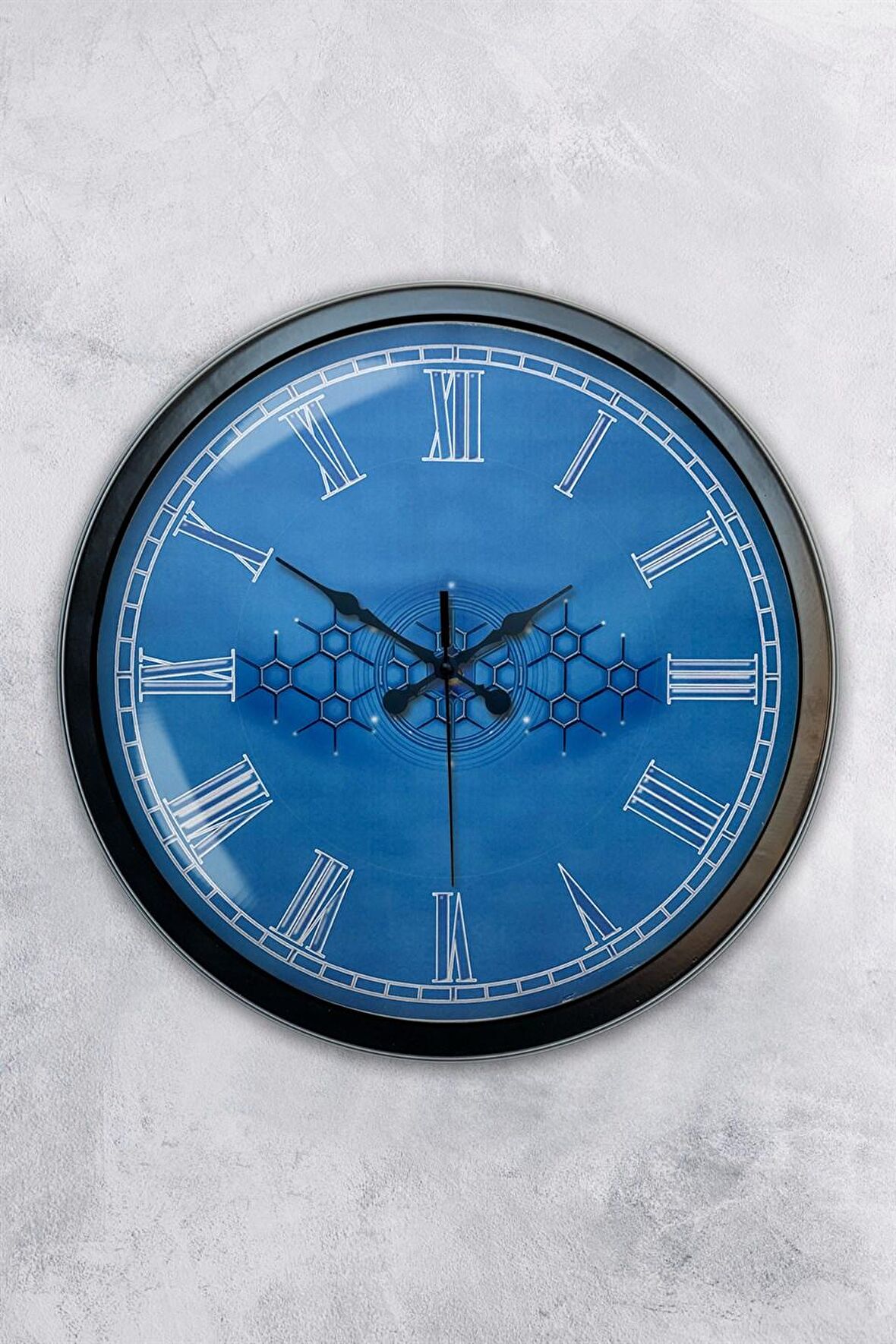 40 Cm Siyah Metal Çınar Duvar Saati