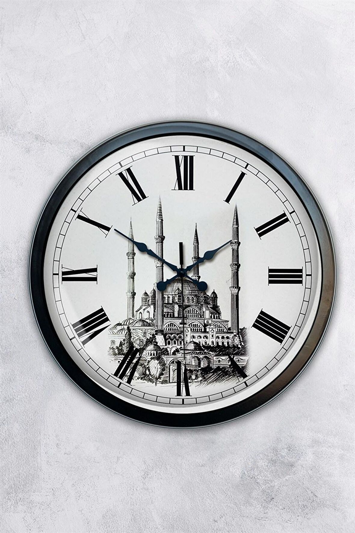 40 Cm Siyah Metal Cami Temalı Duvar Saati