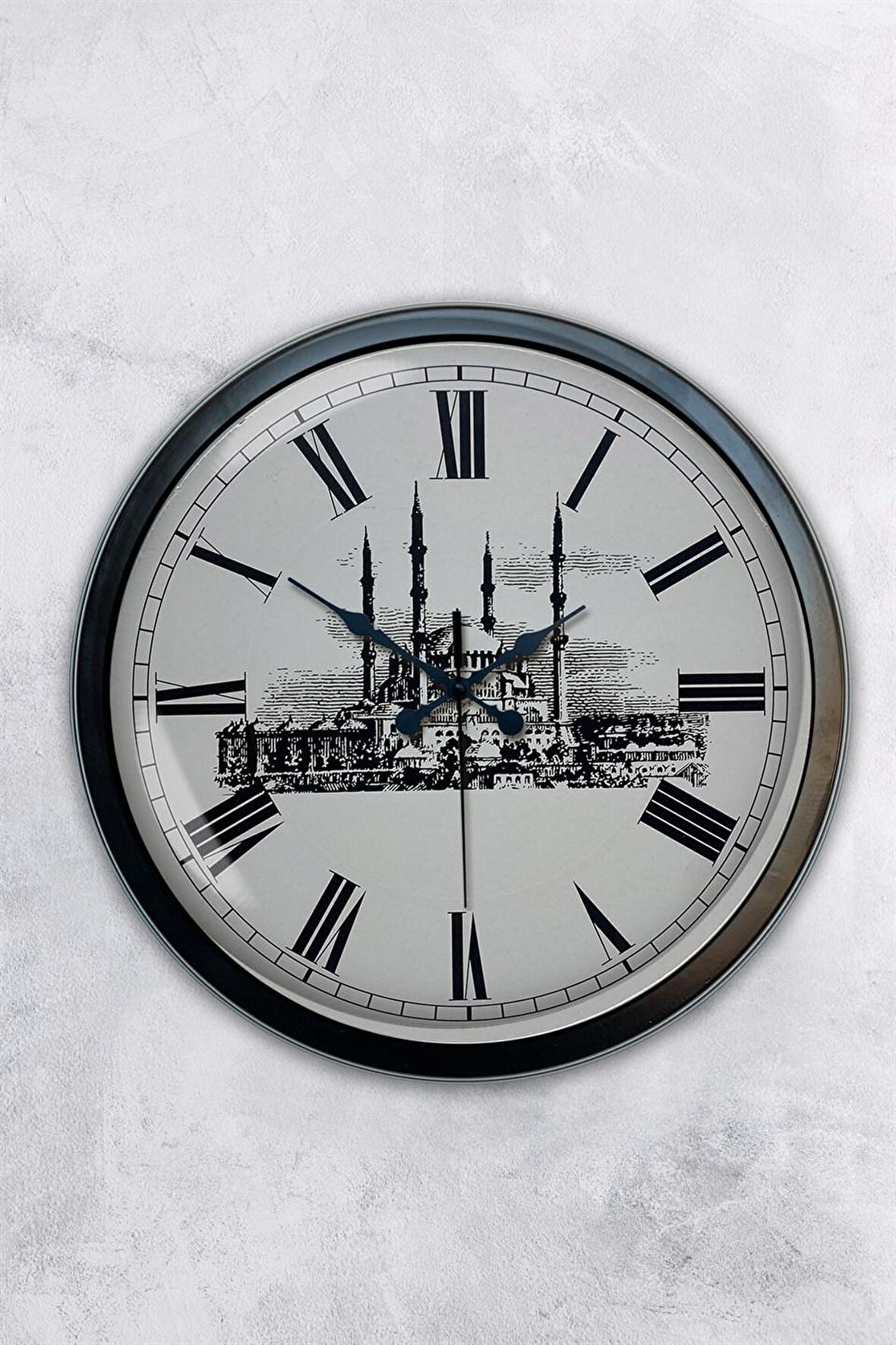 40 Cm Siyah Metal Cami Duvar Saati