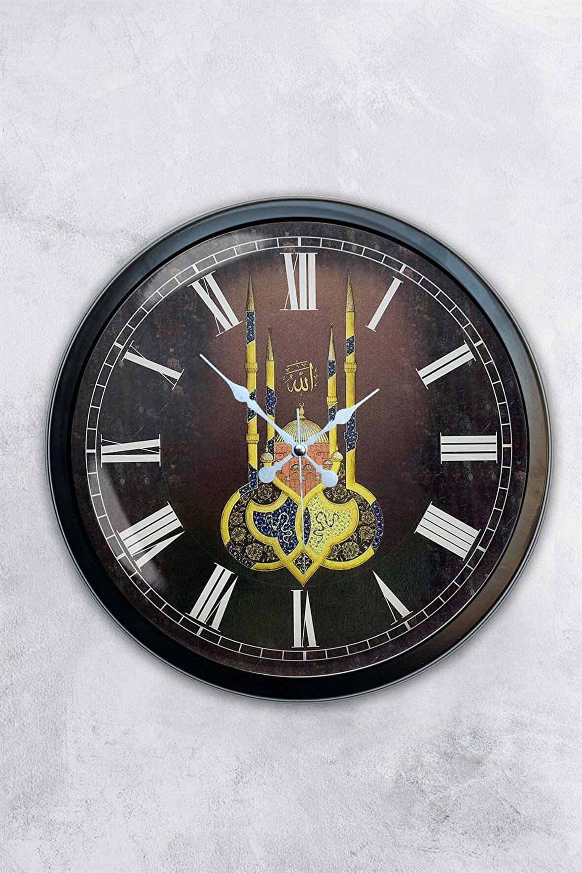 40 Cm Siyah Metal Cami Duvar Saati