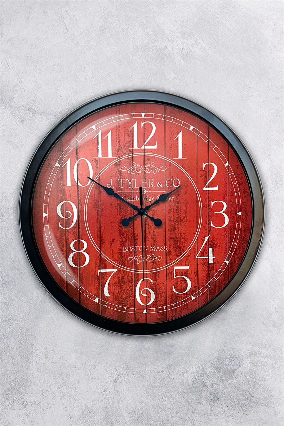 40 Cm Siyah Metal Boston 2 Duvar Saati