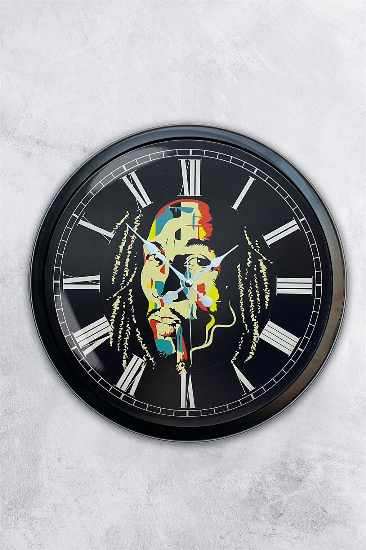 40 Cm Siyah Metal Bom Marley Duvar Saati