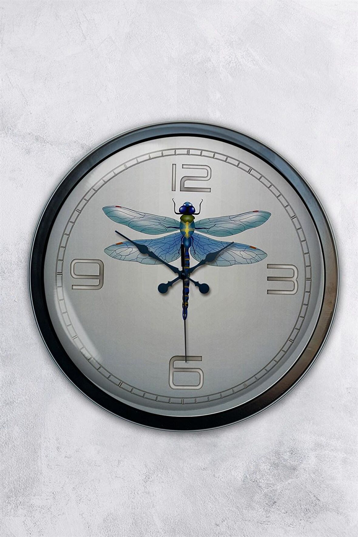 40 Cm Siyah Metal Böcek Duvar Saati