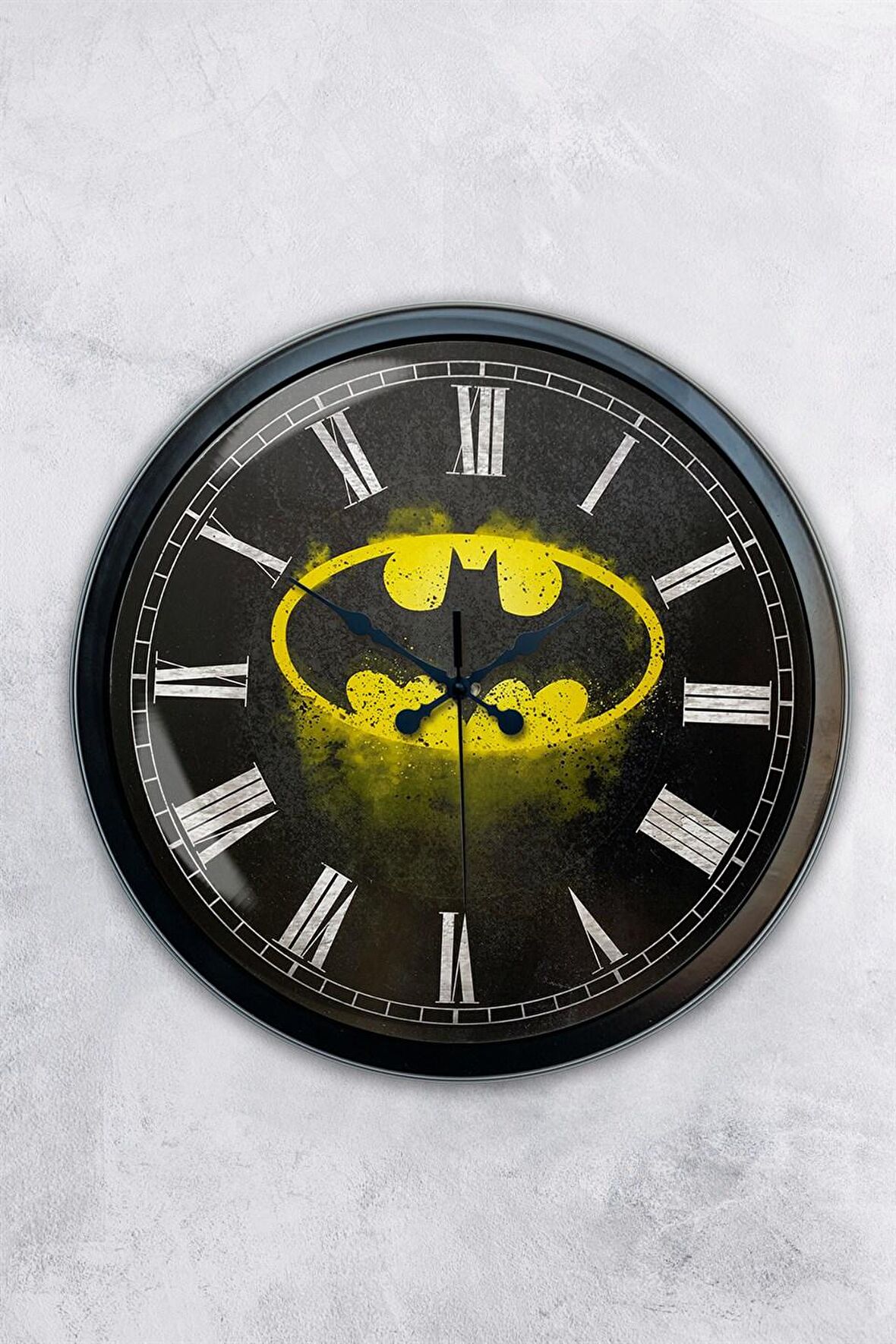 40 Cm Siyah Metal Batman Duvar Saati