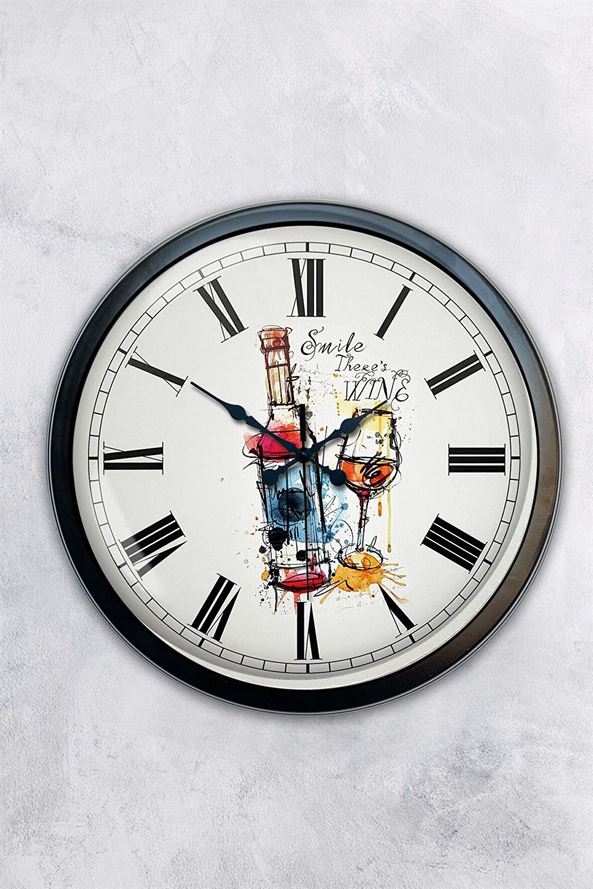 40 Cm Siyah Metal Bar Duvar Saati