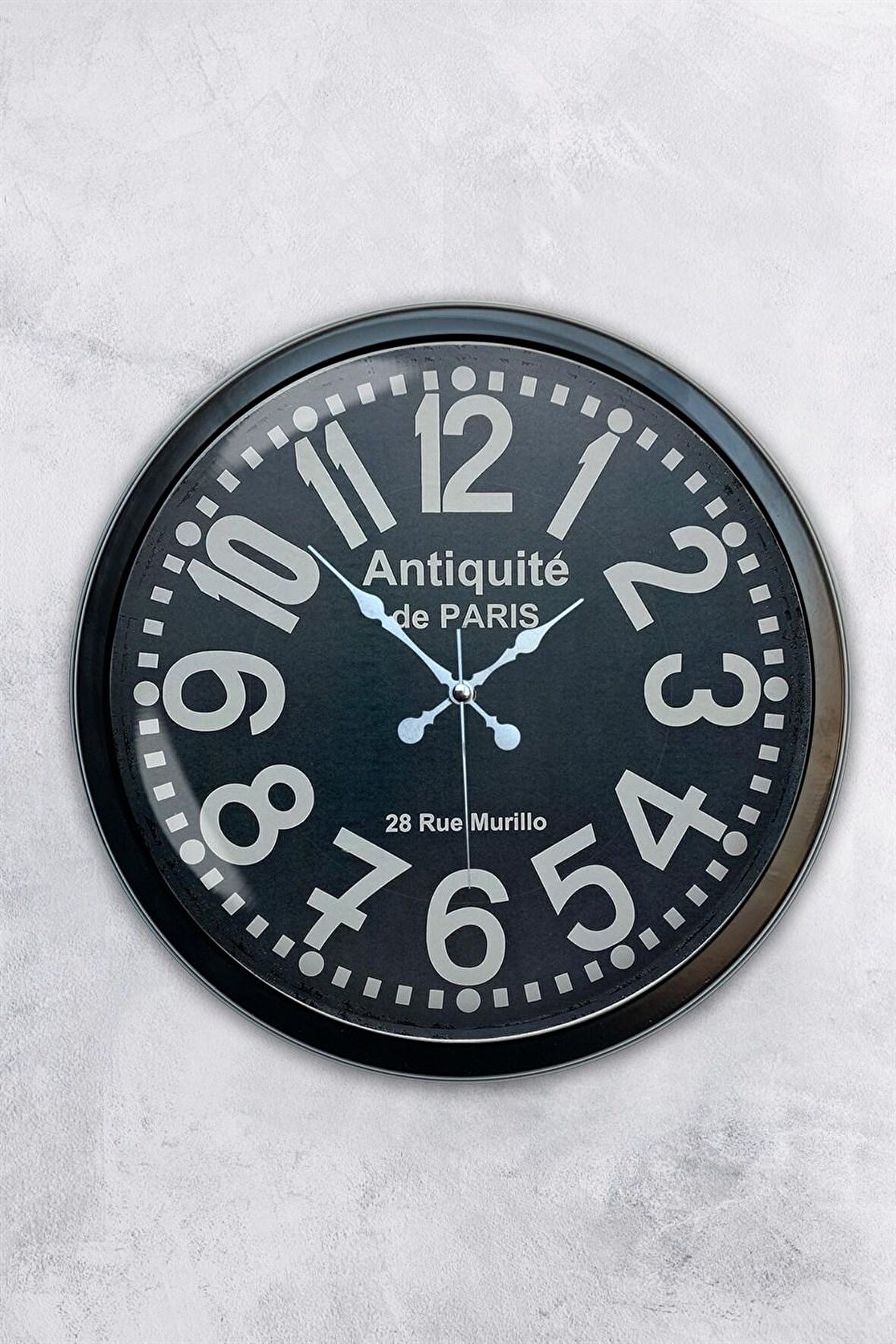 40 Cm Siyah Metal Antique Duvar Saati