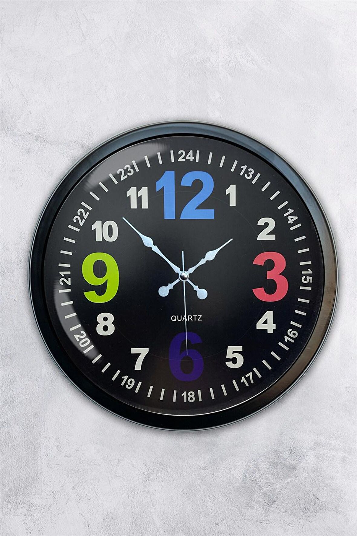 40 Cm Siyah Metal 13-24 Duvar Saati