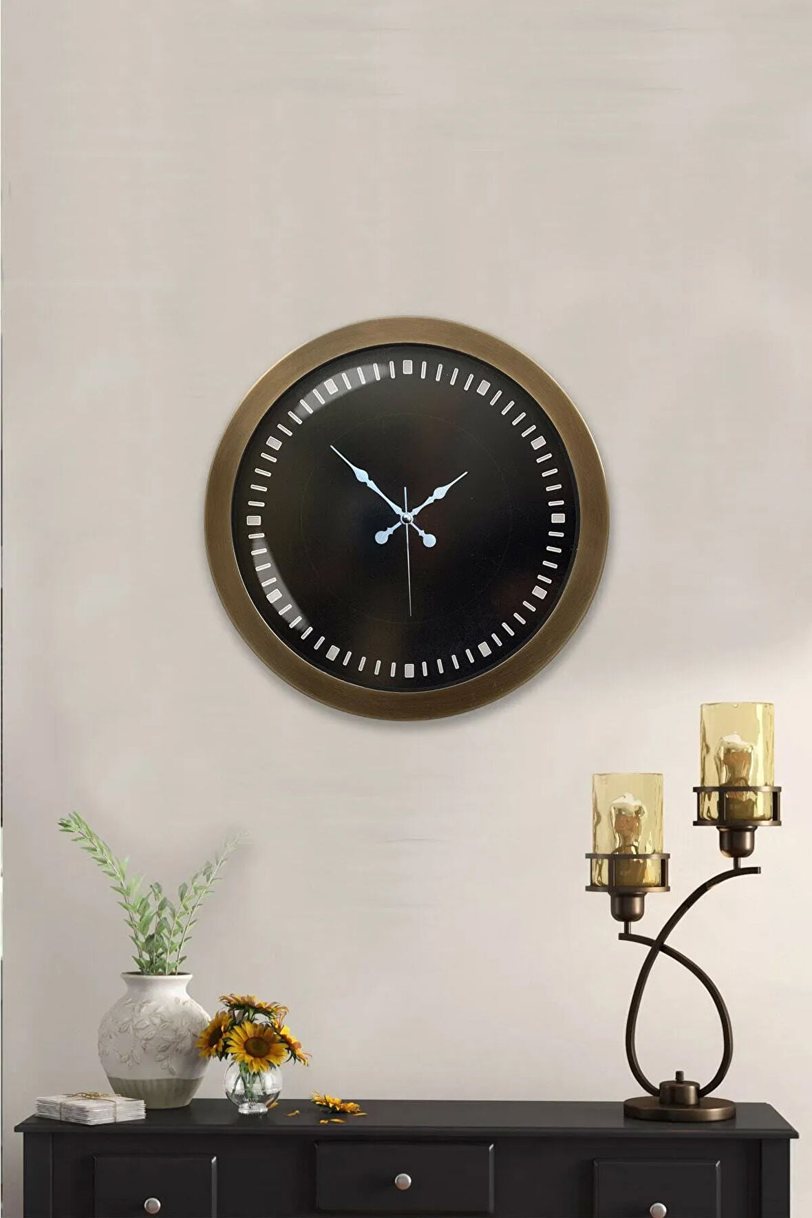 Hediyelik 36 Cm Eskitme Metal Sayısız Duvar Saati