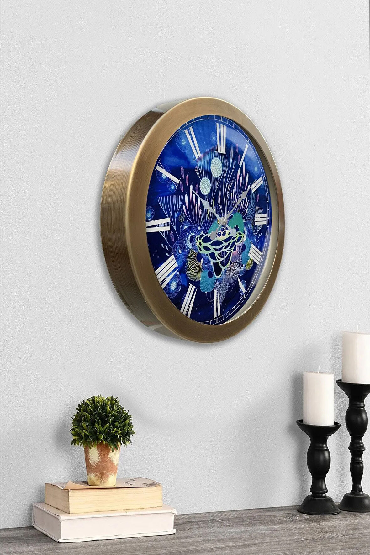 Hediyelik 36 Cm Eskitme Metal Sea Life Duvar Saati