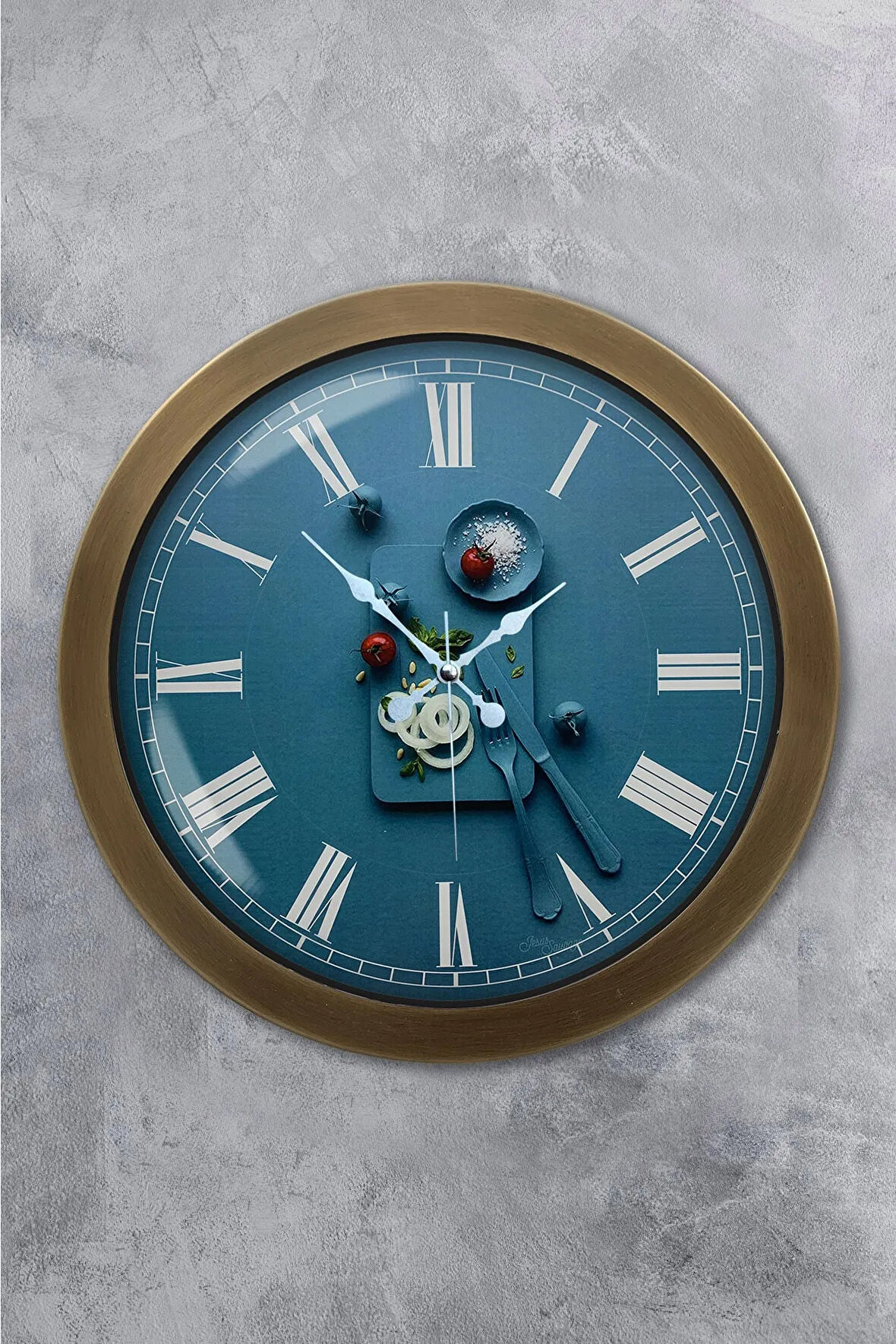 36 cm Eskitme Metal Mutfak Duvar Saati