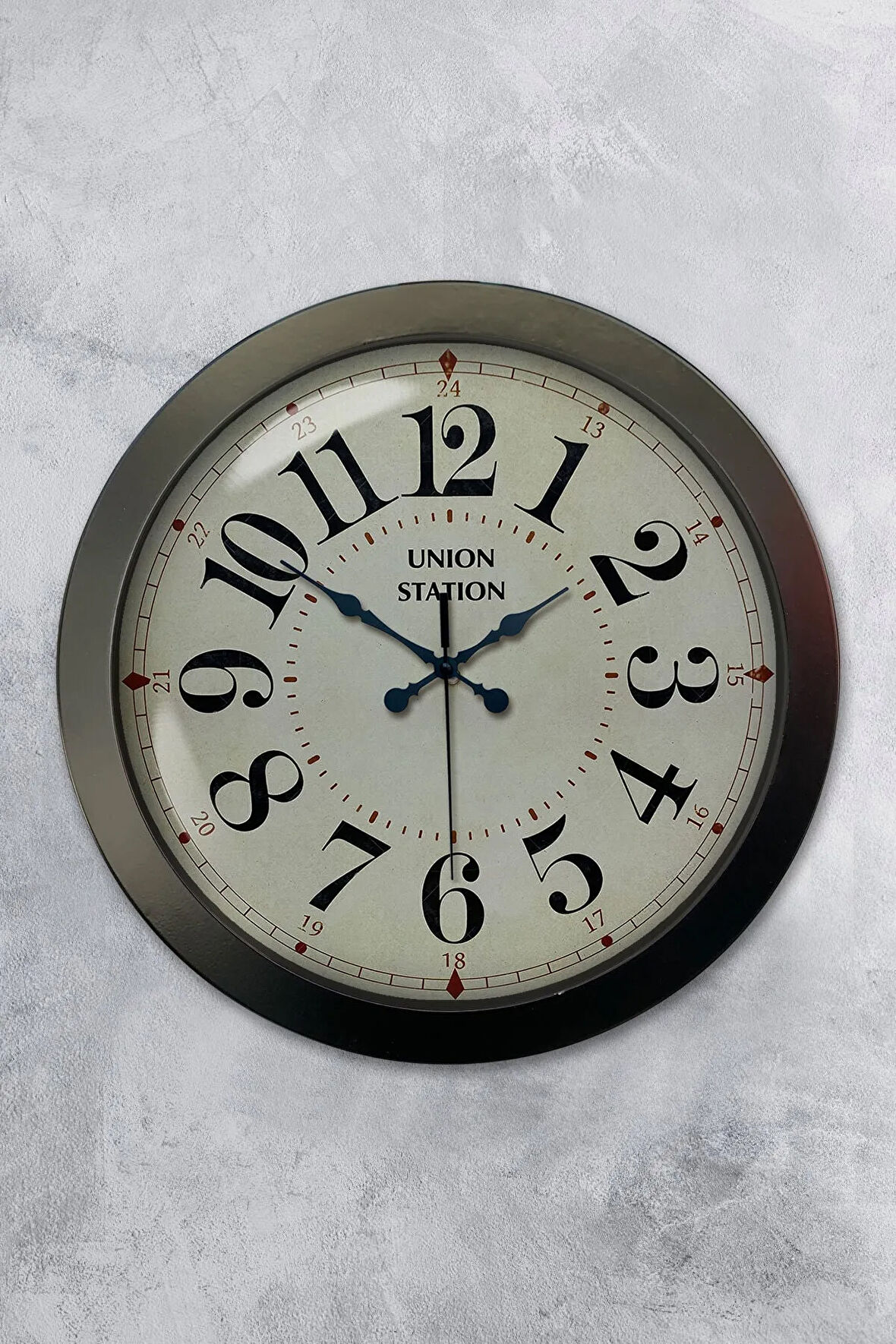 Hediyelik 36 Cm Siyah Metal Tasarım Duvar Saati