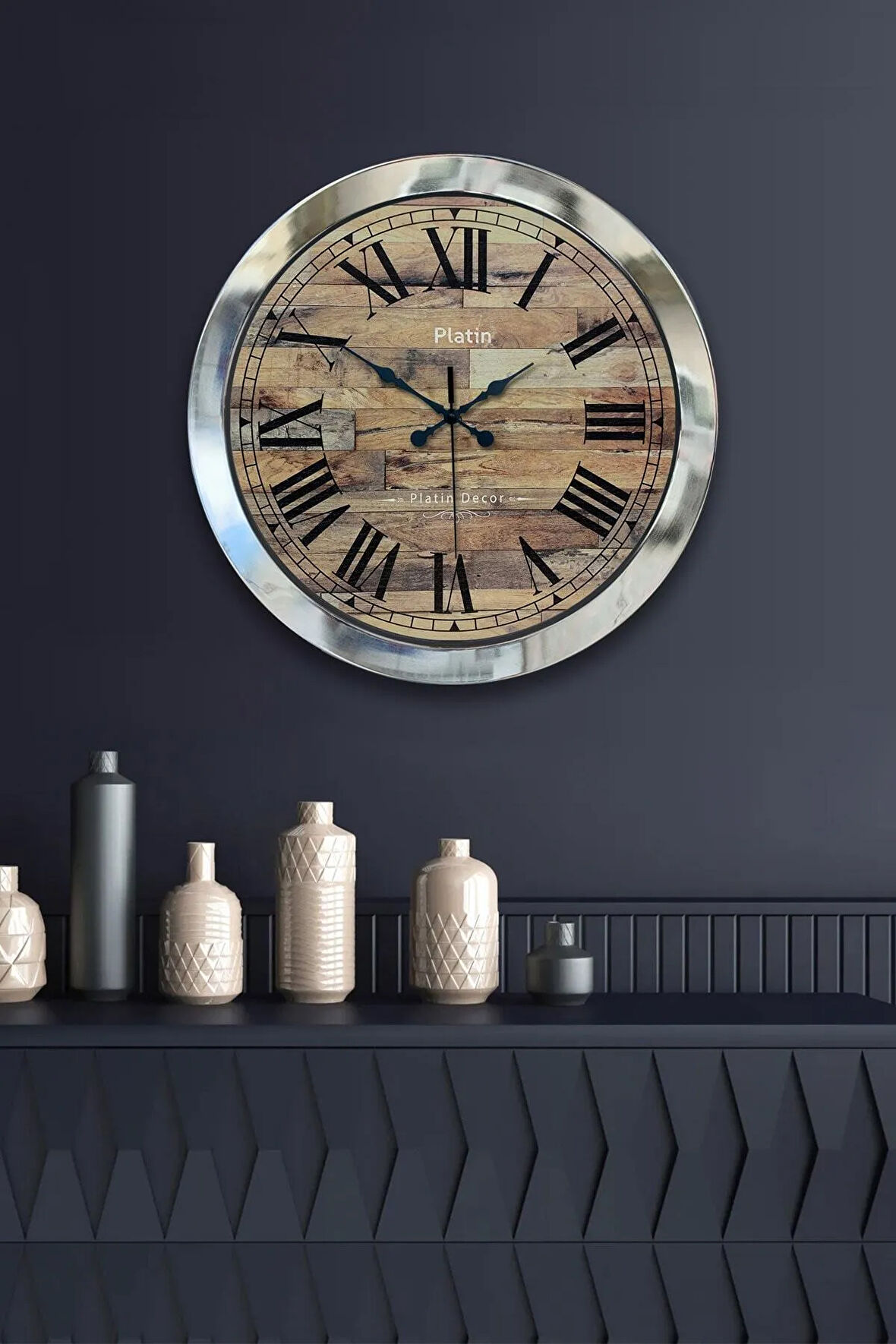 Hediyelik 36 Cm Krom Metal Misaf Duvar Saati