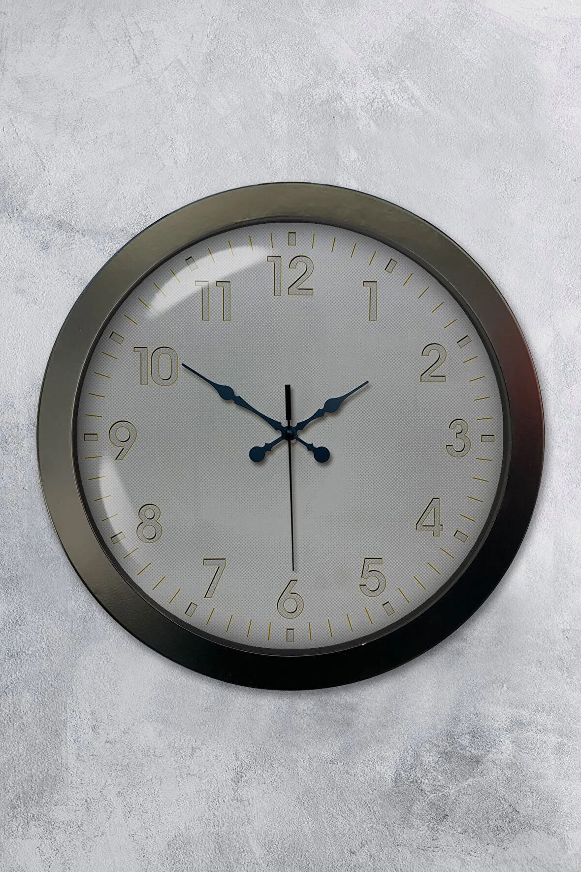 Hediyelik 36 Cm Siyah Metal Klasik Duvar Saati