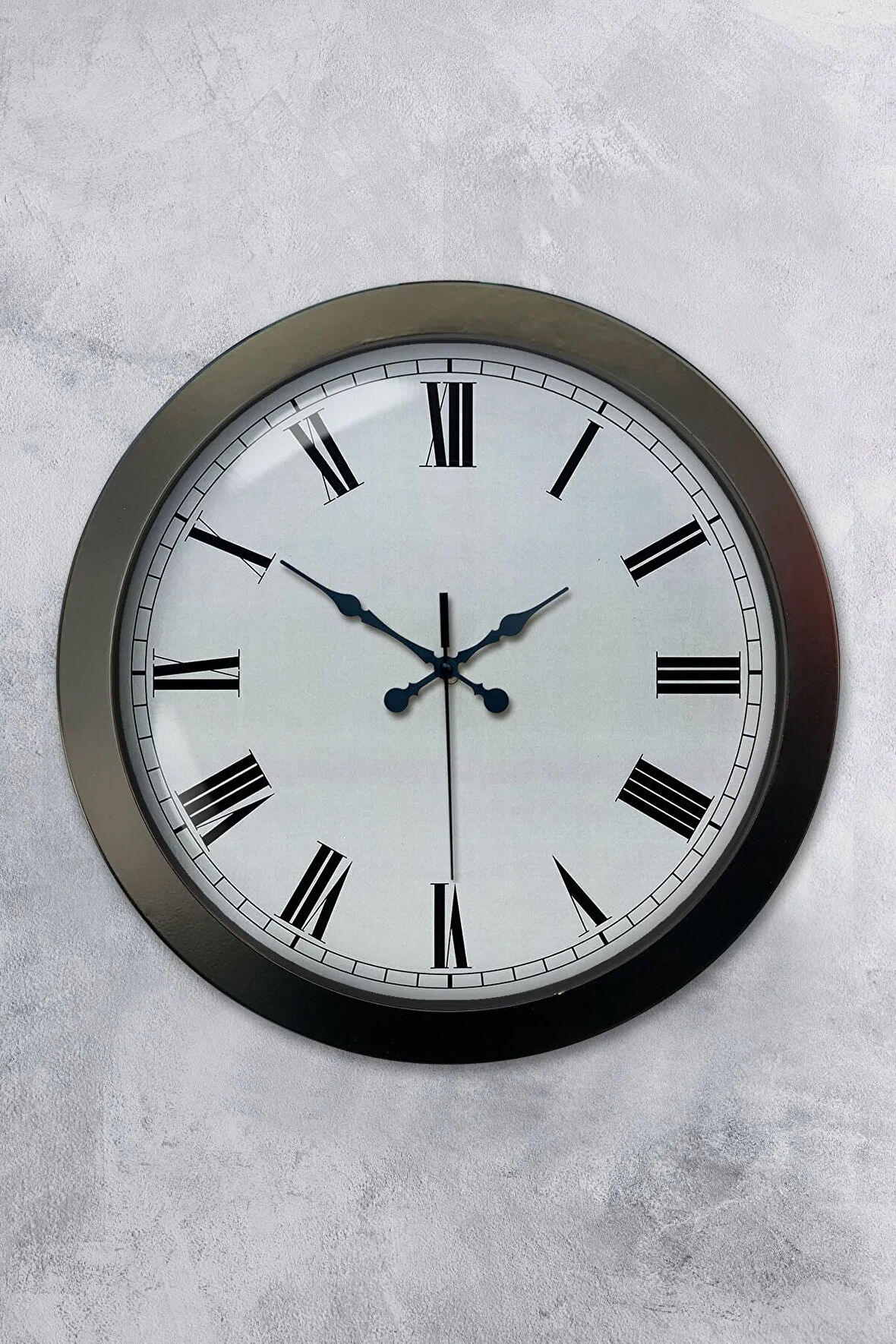 Hediyelik 36 Cm Siyah Metal Roma Rakamlı Duvar Saati