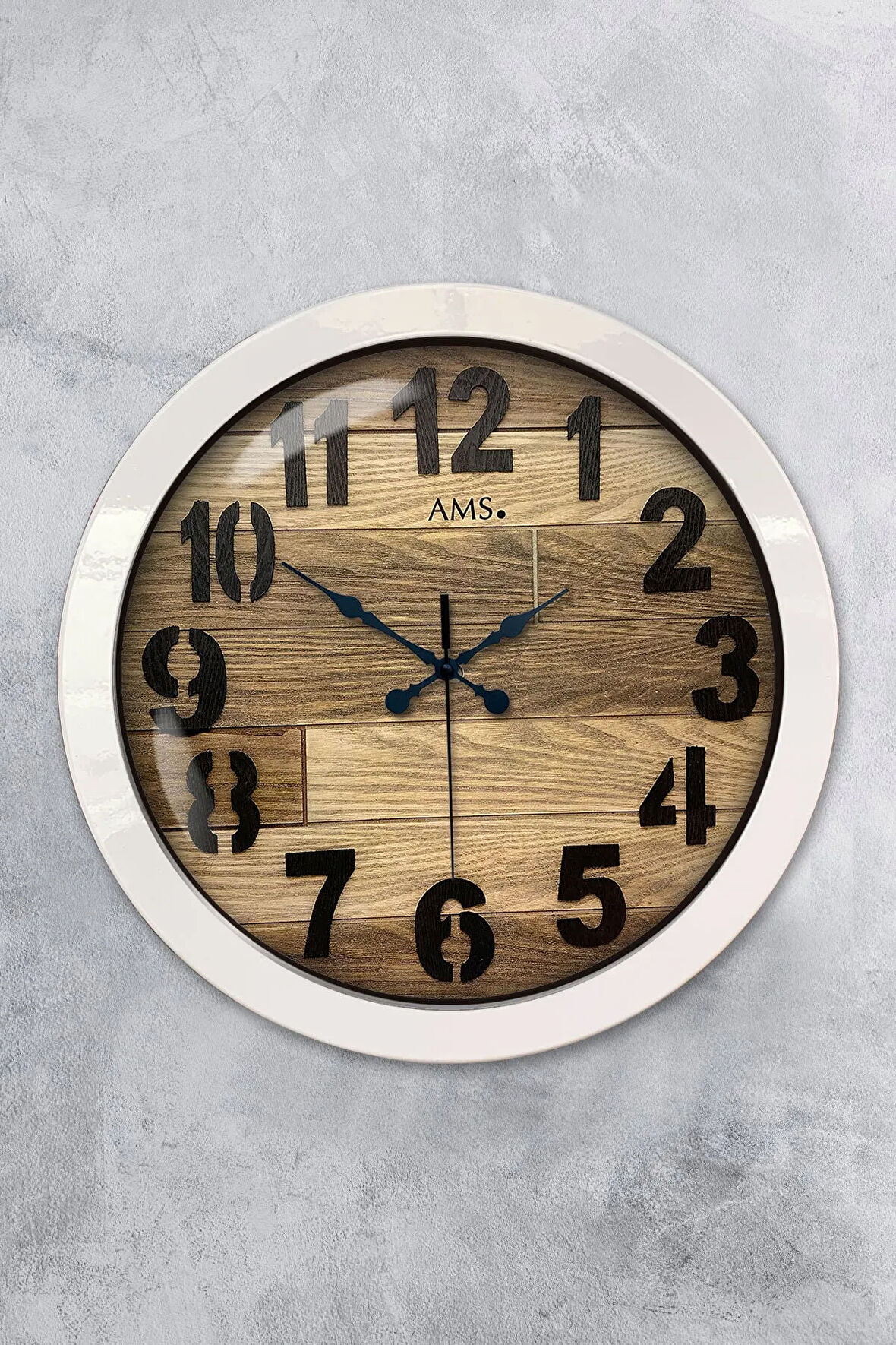 Hediyelik 36 Cm Beyaz Metal Sade Duvar Saati