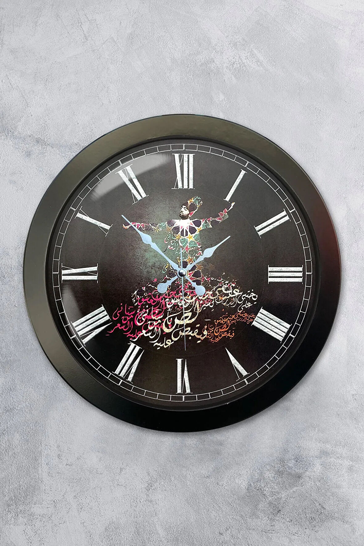 Hediyelik 36 Cm Siyah Metal Mevlevi Duvar Saati