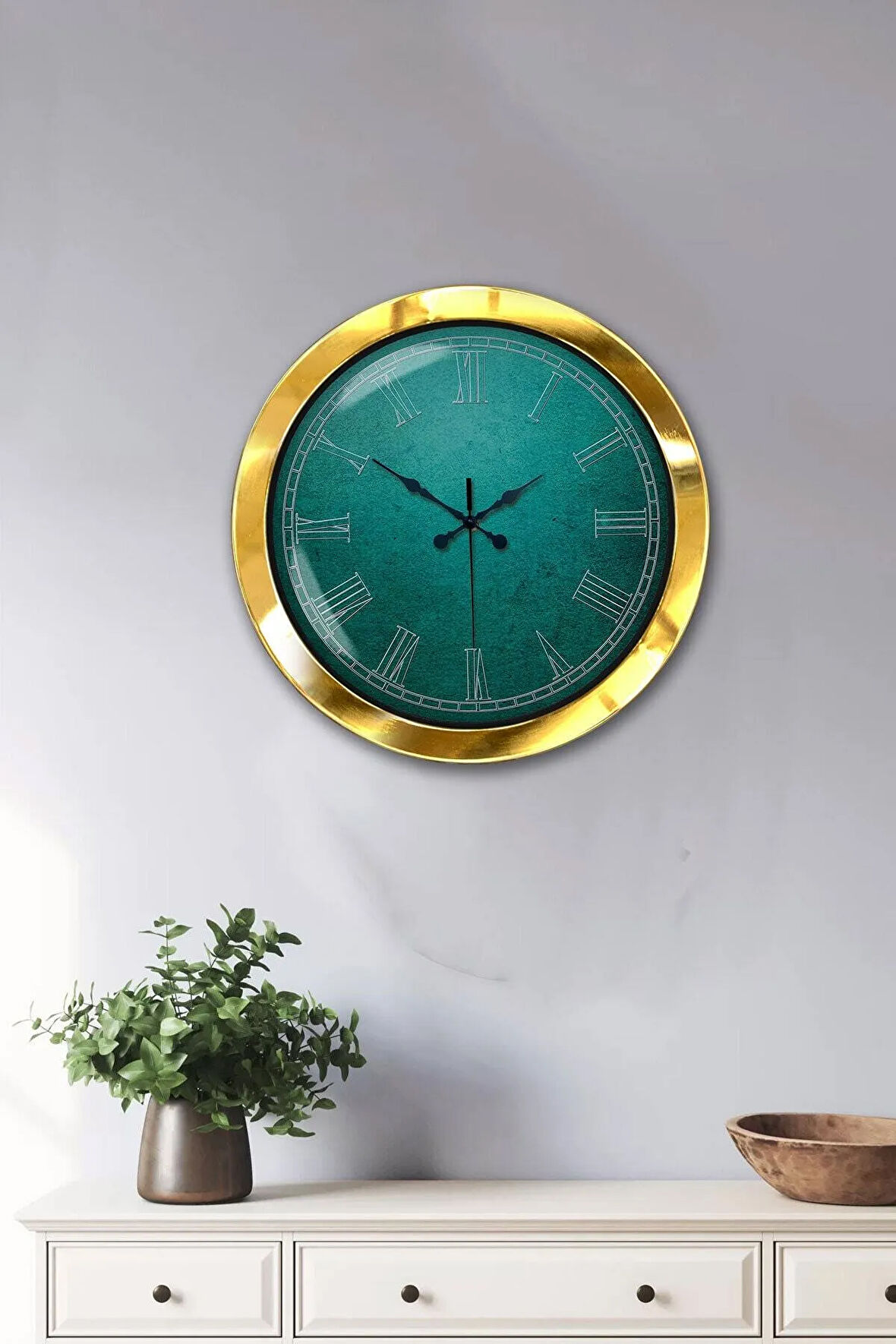 Hediyelik 36 Cm Gold Metal Sezgi Duvar Saati