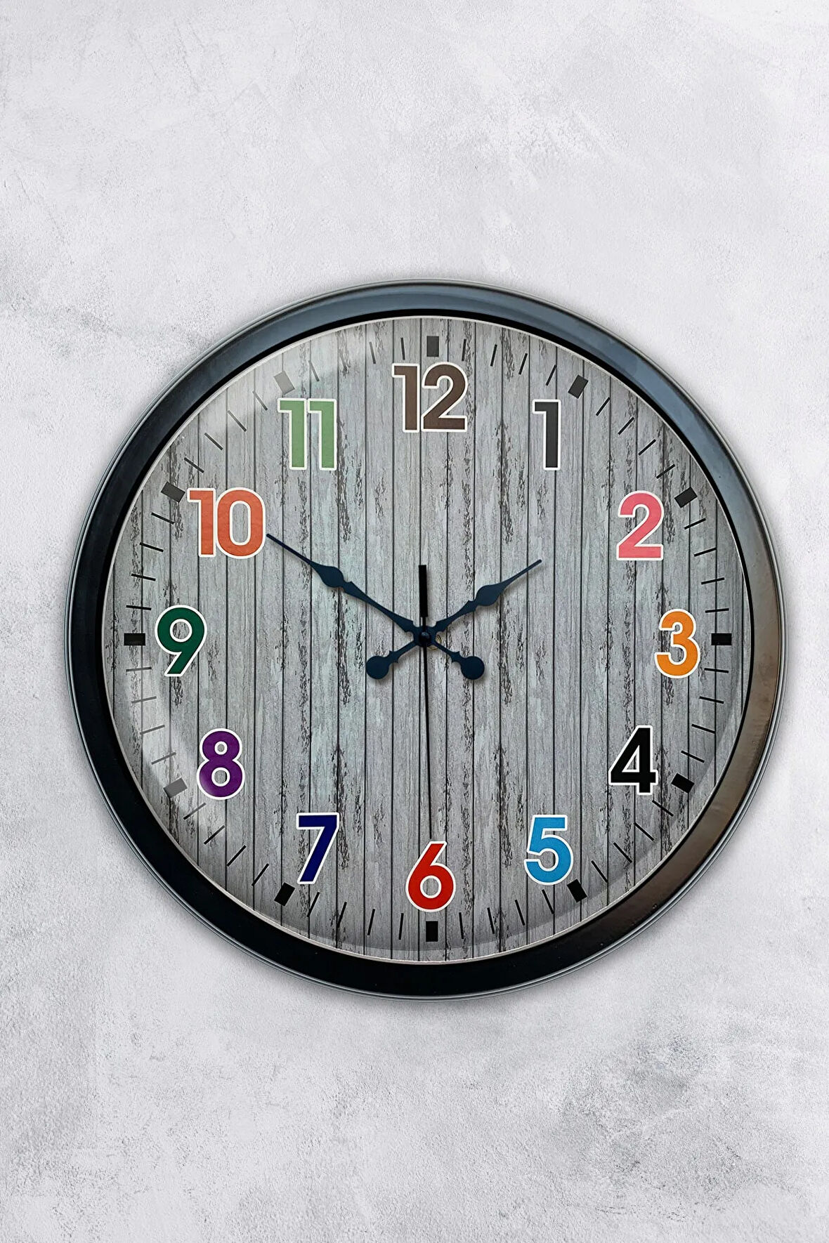 Hediyelik 40 Cm Siyah Metal Çocuk Duvar Saati