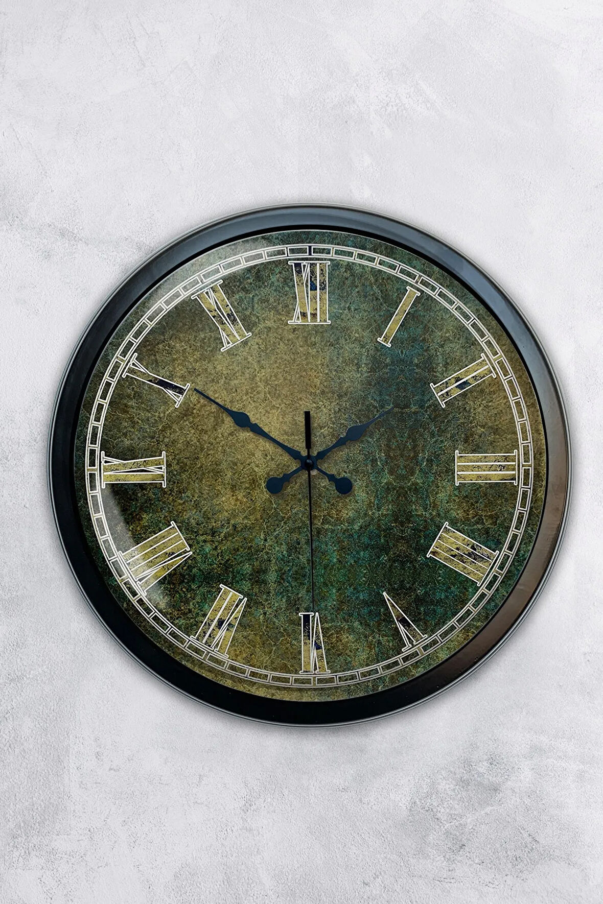 Hediyelik 40 Cm Siyah Metal Eskitme Duvar Saati