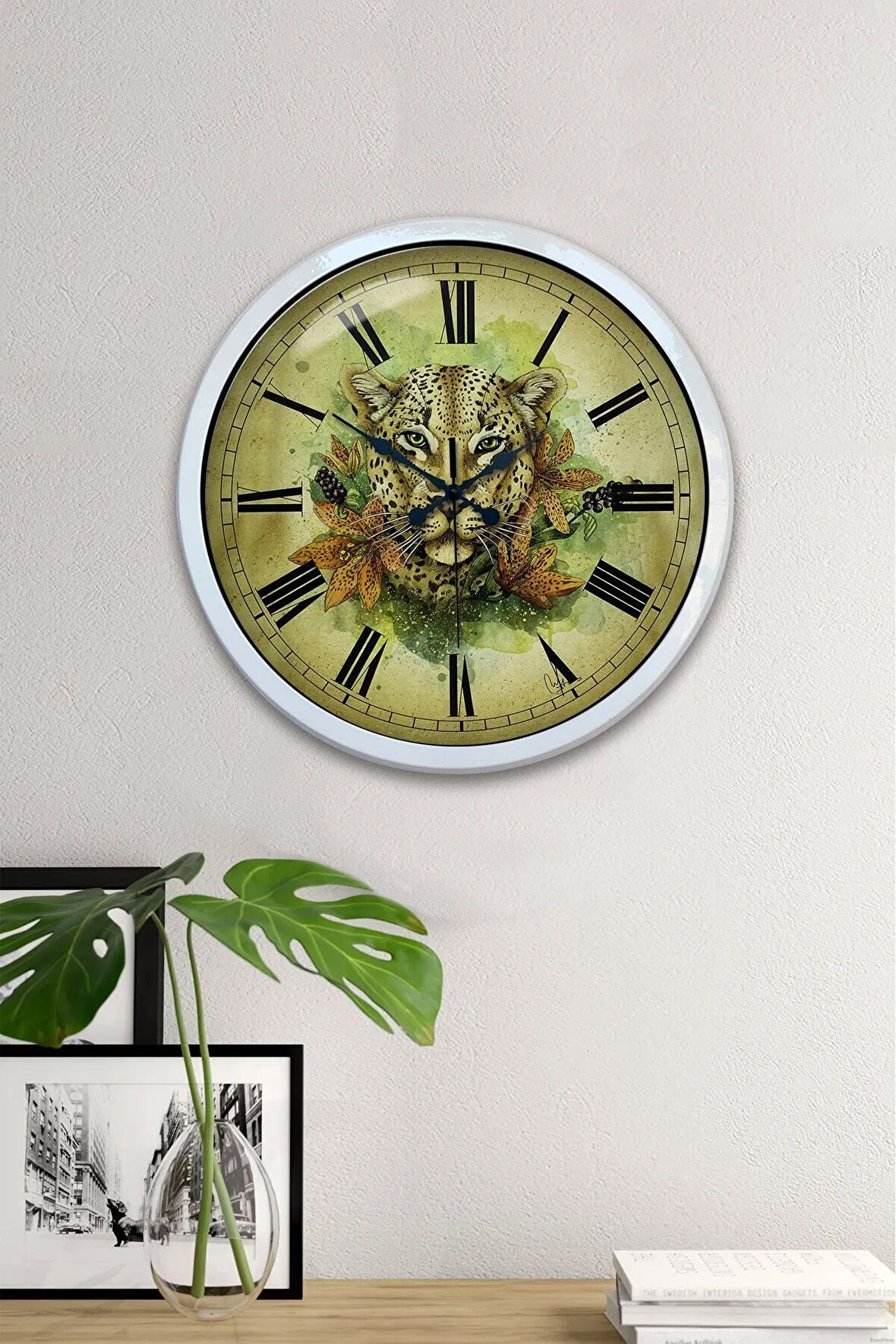 Hediyelik 40 Cm Beyaz Metal Dekoratif Duvar Saati