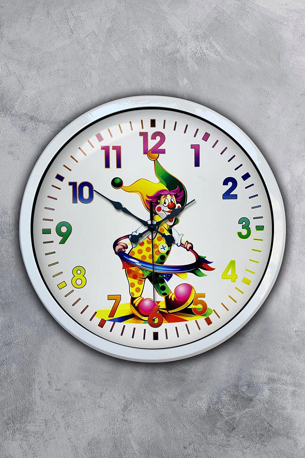 Hediyelik 40 Cm Beyaz Metal Çocuk Duvar Saati