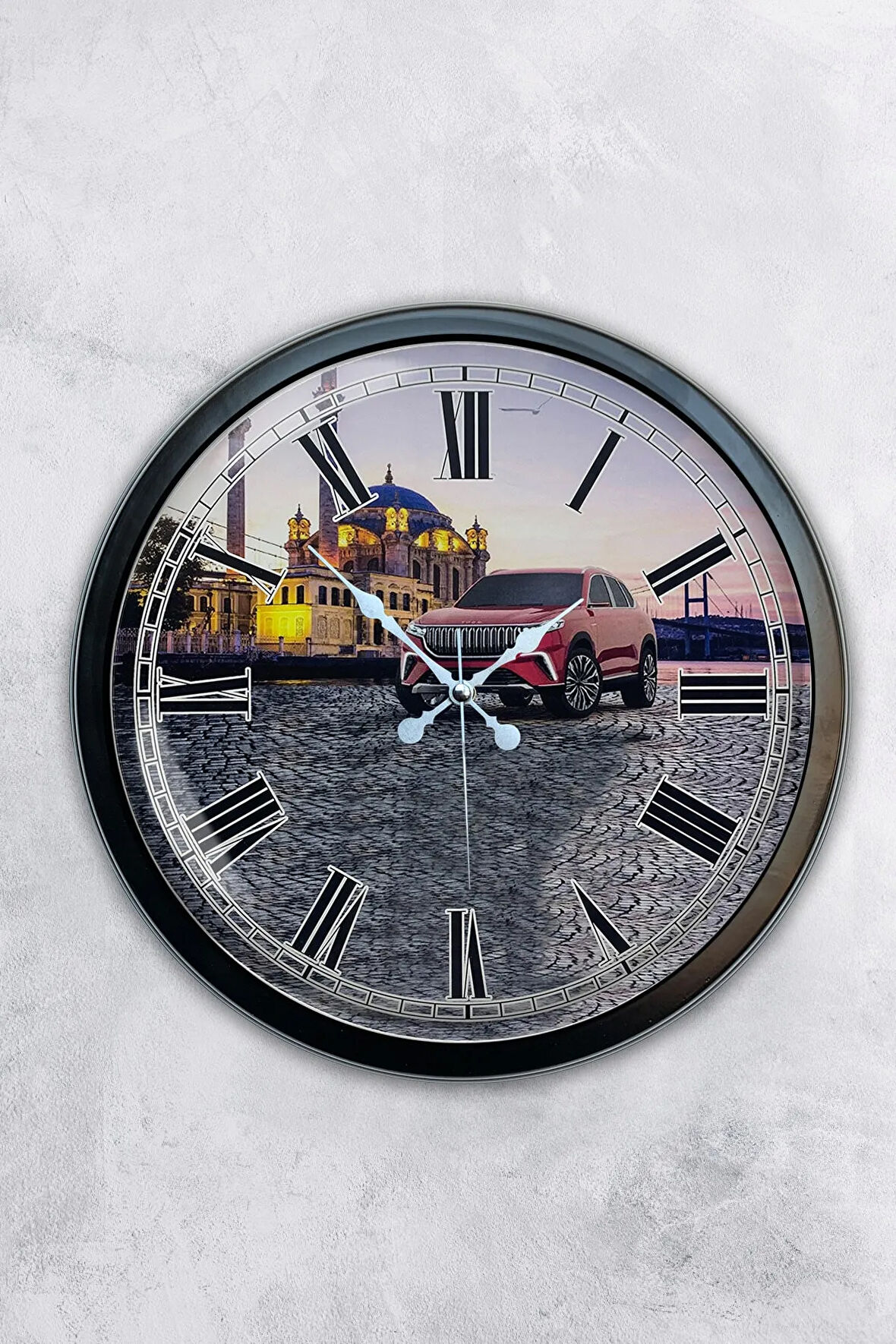 Hediyelik 40 Cm Siyah Metal Home Duvar Saati