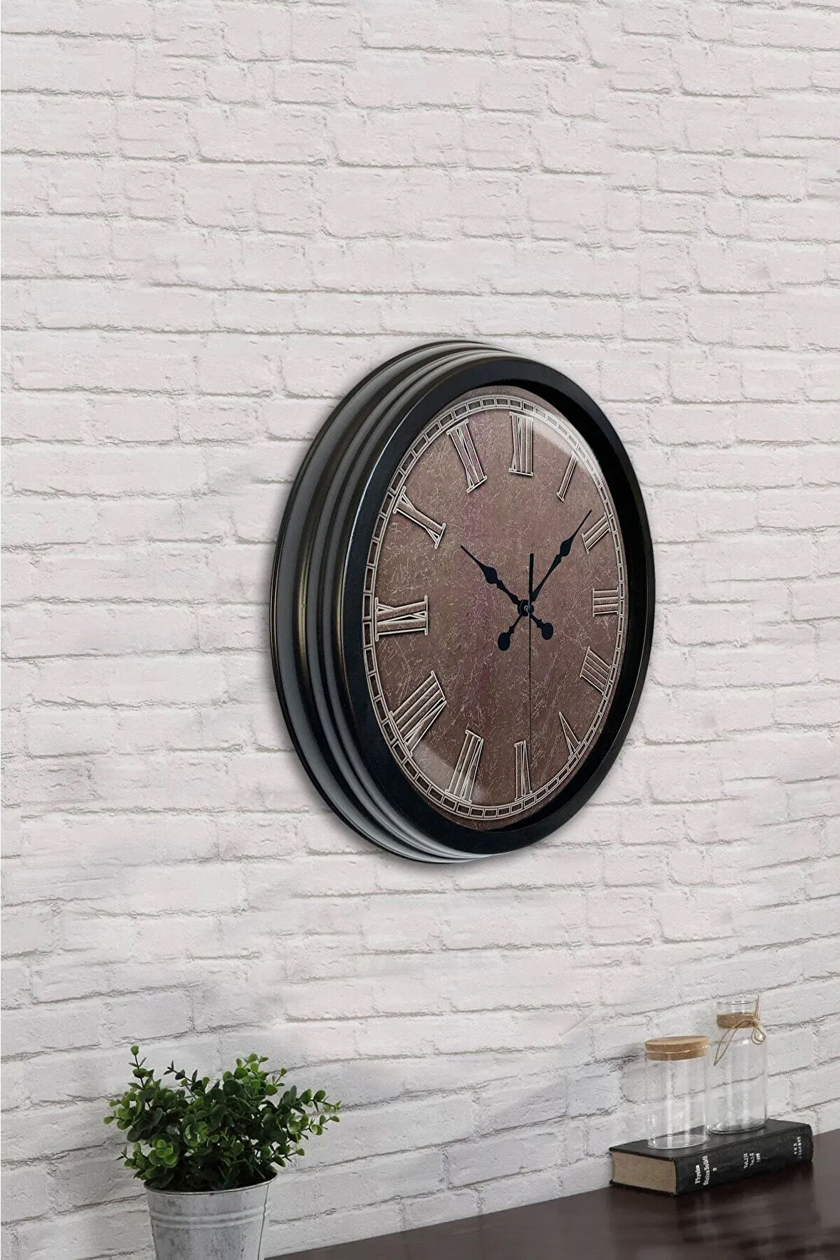 Hediyelik 40 Cm Siyah Metal Klas Duvar Saati