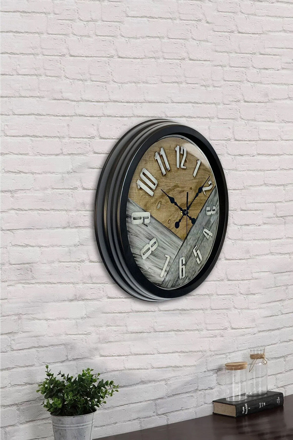 Hediyelik 40 Cm Siyah Metal Klas Duvar Saati