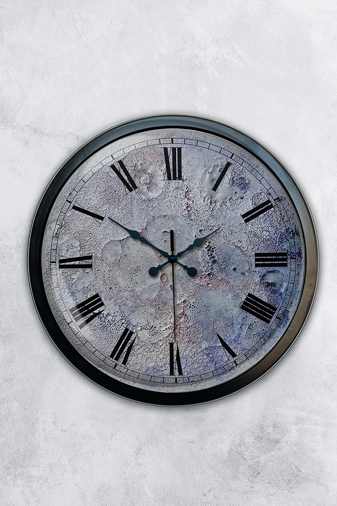 Hediyelik 40 Cm Siyah Metal Kreter Duvar Saati