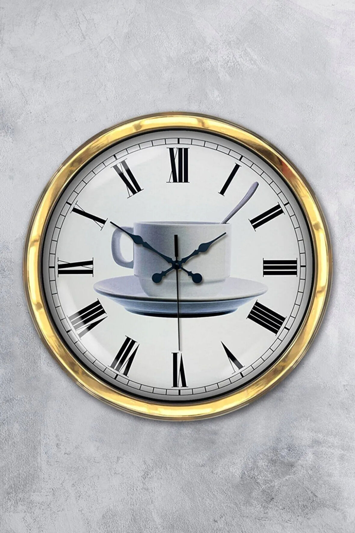 2022 40 Cm Gold Metal Kahve Duvar Saati Clock