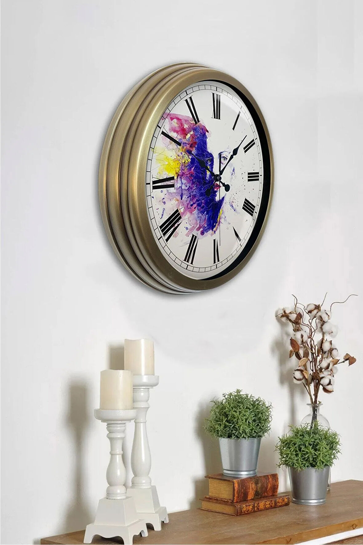 40 Cm Eskitme Metal Farklı Dünyalar Duvar Saati