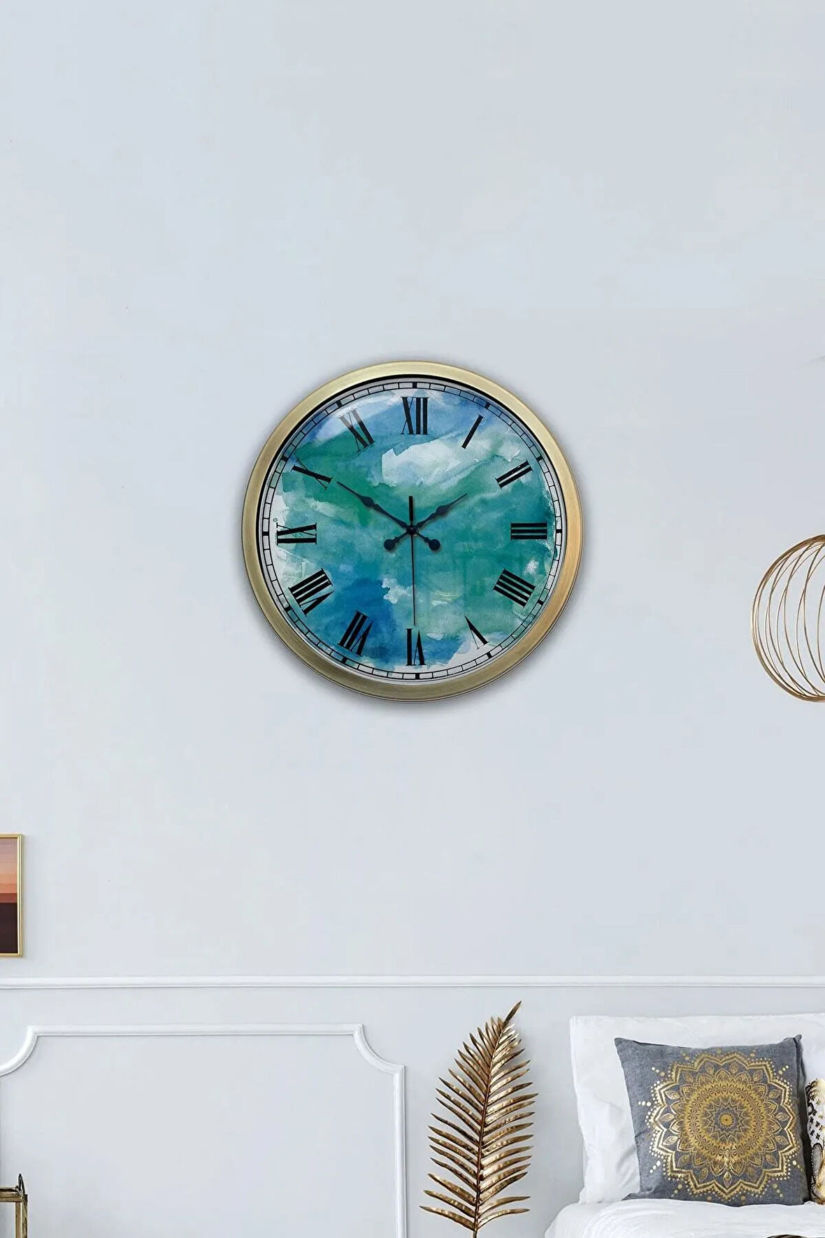 Hediyelik 40 Cm Eskitme Metal Dekoratif Duvar Saati