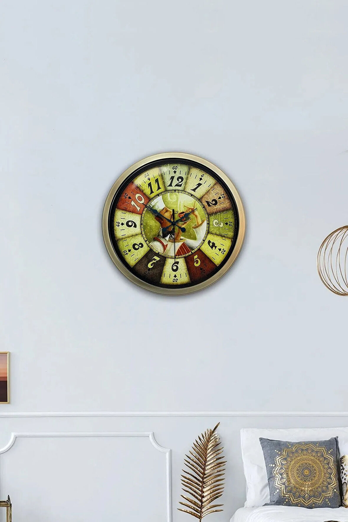 40 cm Eskitme Metal Chef Hediyelik Duvar Saati