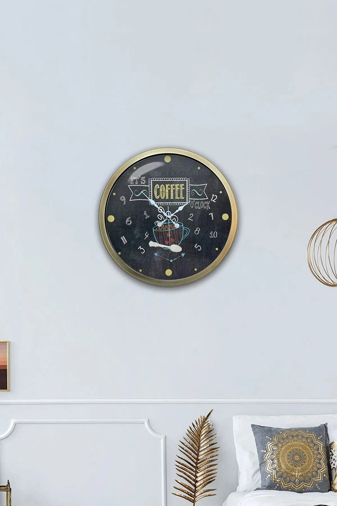 Hediyelik 40 Cm Eskitme Metal Mutfak Duvar Saati