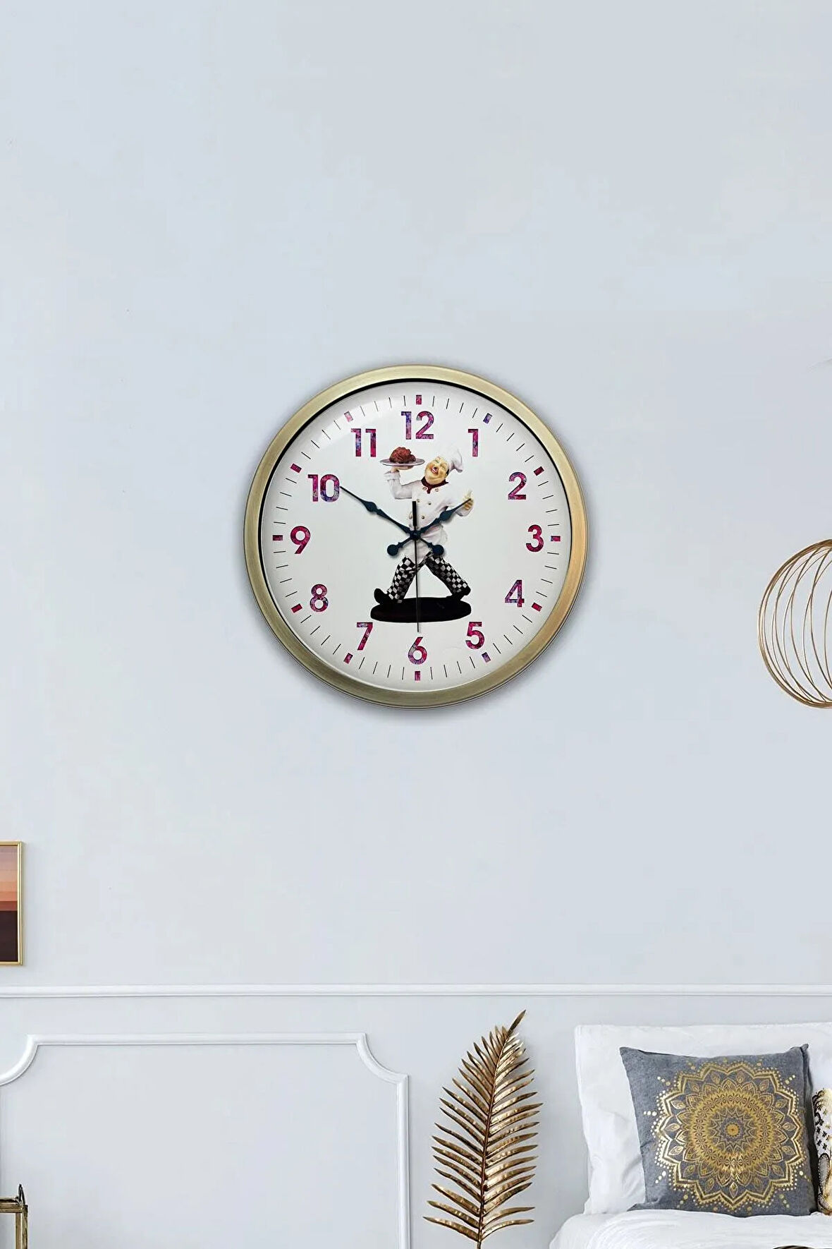 Hediyelik 40 Cm Eskitme Metal Mutfak Duvar Saati