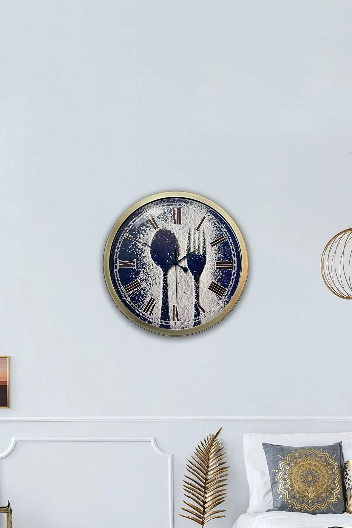 Hediyelik 40 Cm Eskitme Metal Mutfak Duvar Saati