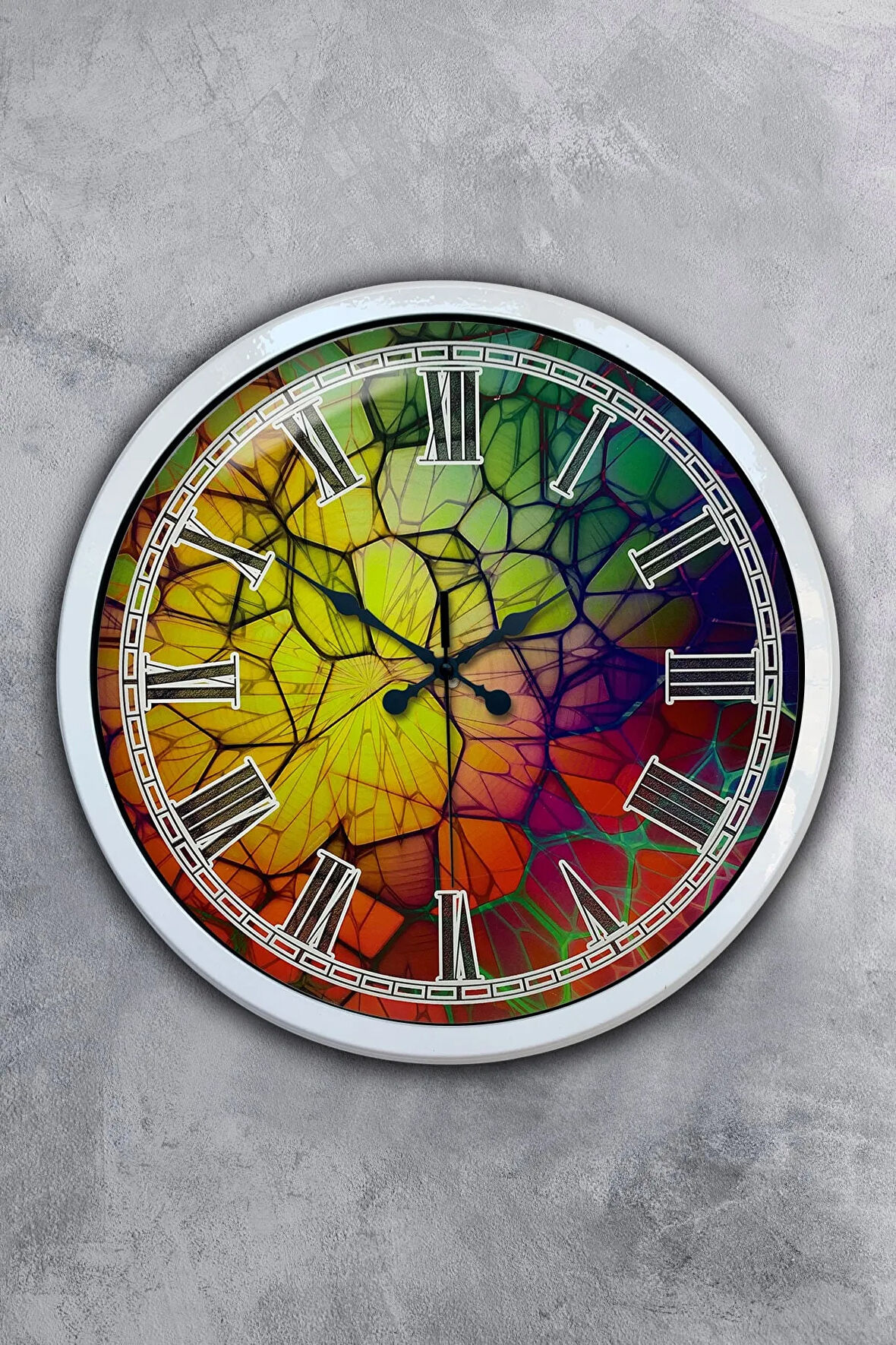 40 Cm Beyaz Metal Renk Dünyası Duvar Saati