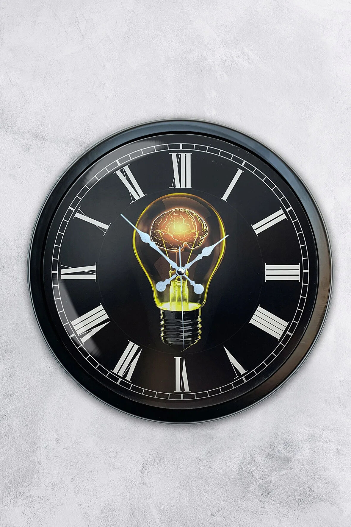 Hediyelik 40 Cm Siyah Metal Ampül Duvar Saati