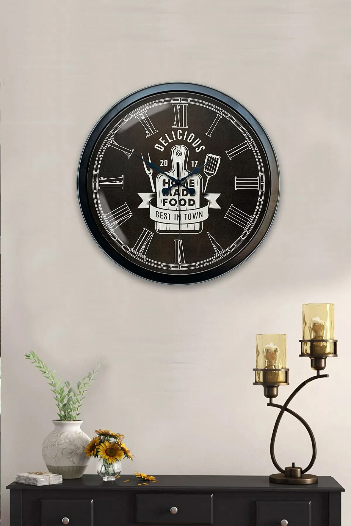 40 Cm Siyah Metal Paris 1807 Duvar Saati