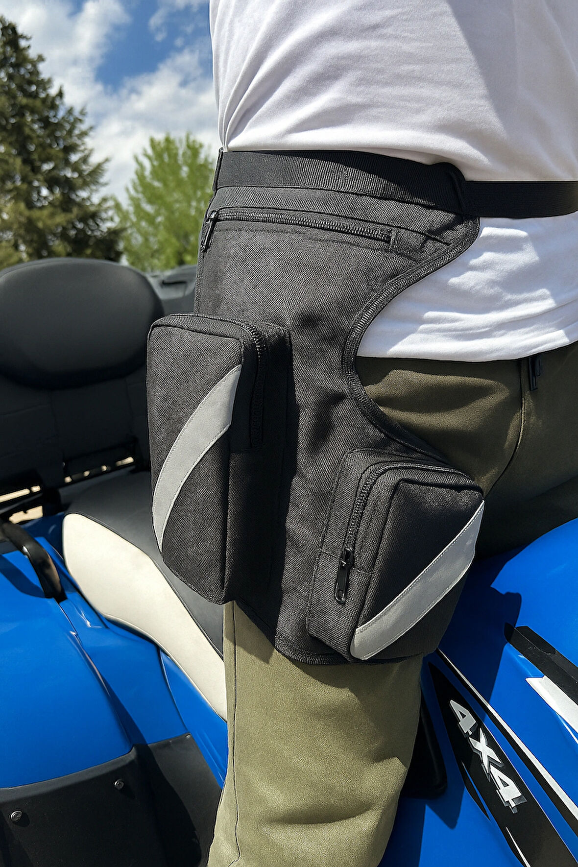 AİBAR Motosiklet Bacak Bel Çantası Ayarlanabilir Kemerli Su Geçirmez Reflektörlü Outdoor Kamp Yürüyüşe Uyg